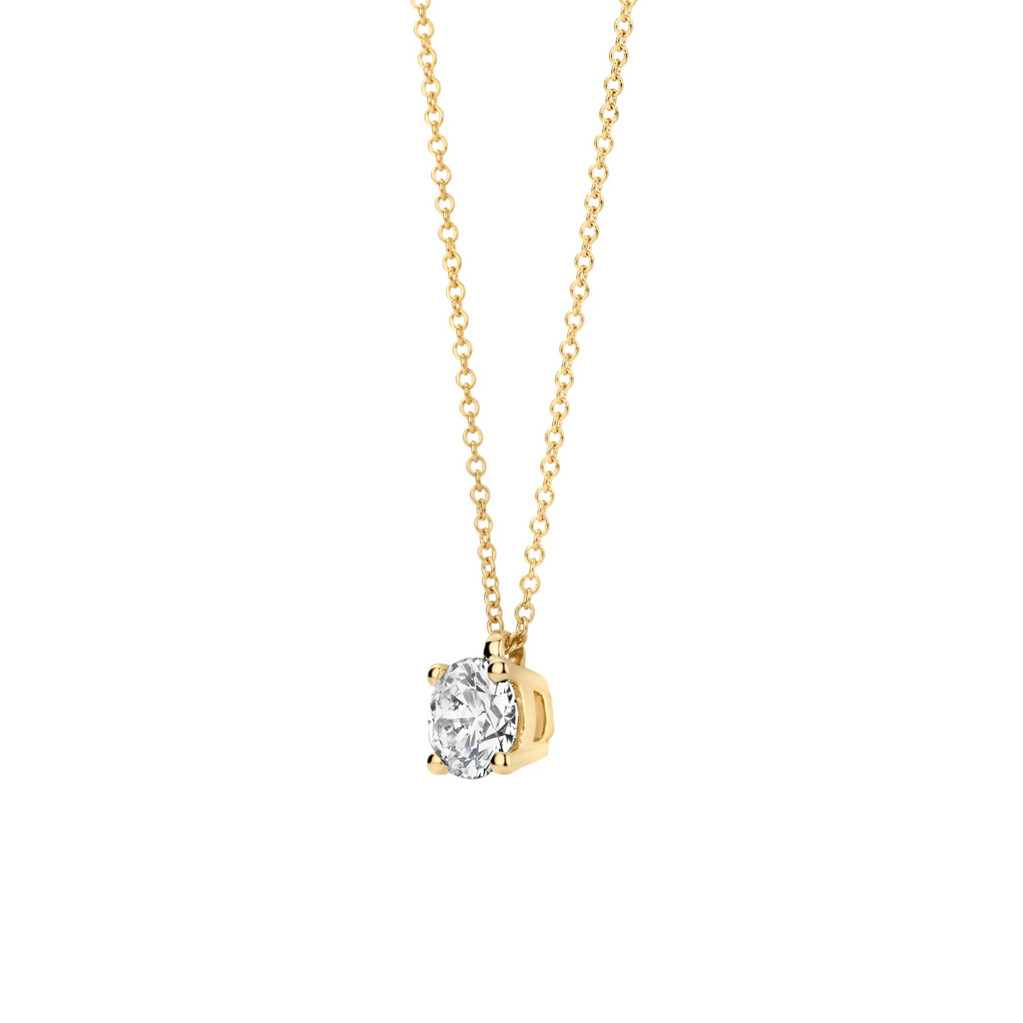 Collier Geelgoud 14k met lab grown diamant