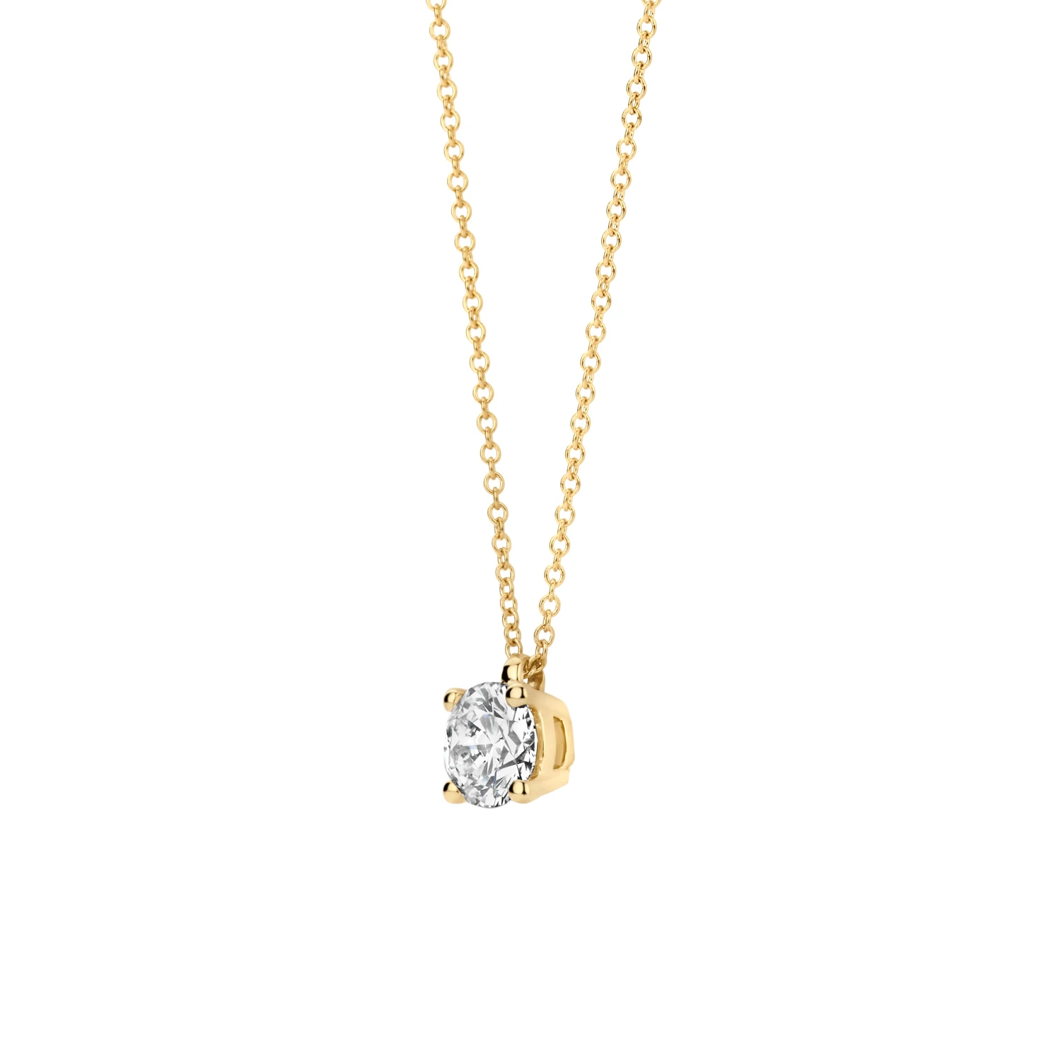 Collier Geelgoud 14k met lab grown diamant