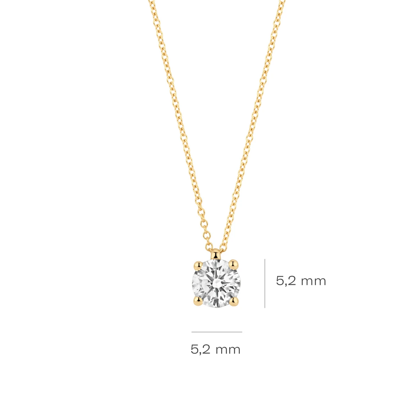 Collier Geelgoud 14k met lab grown diamant