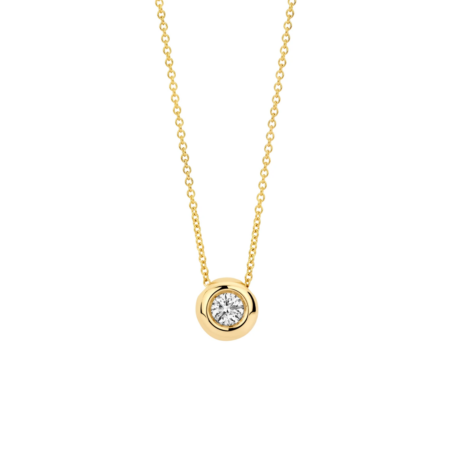 Collier Geelgoud 14k met lab grown diamant