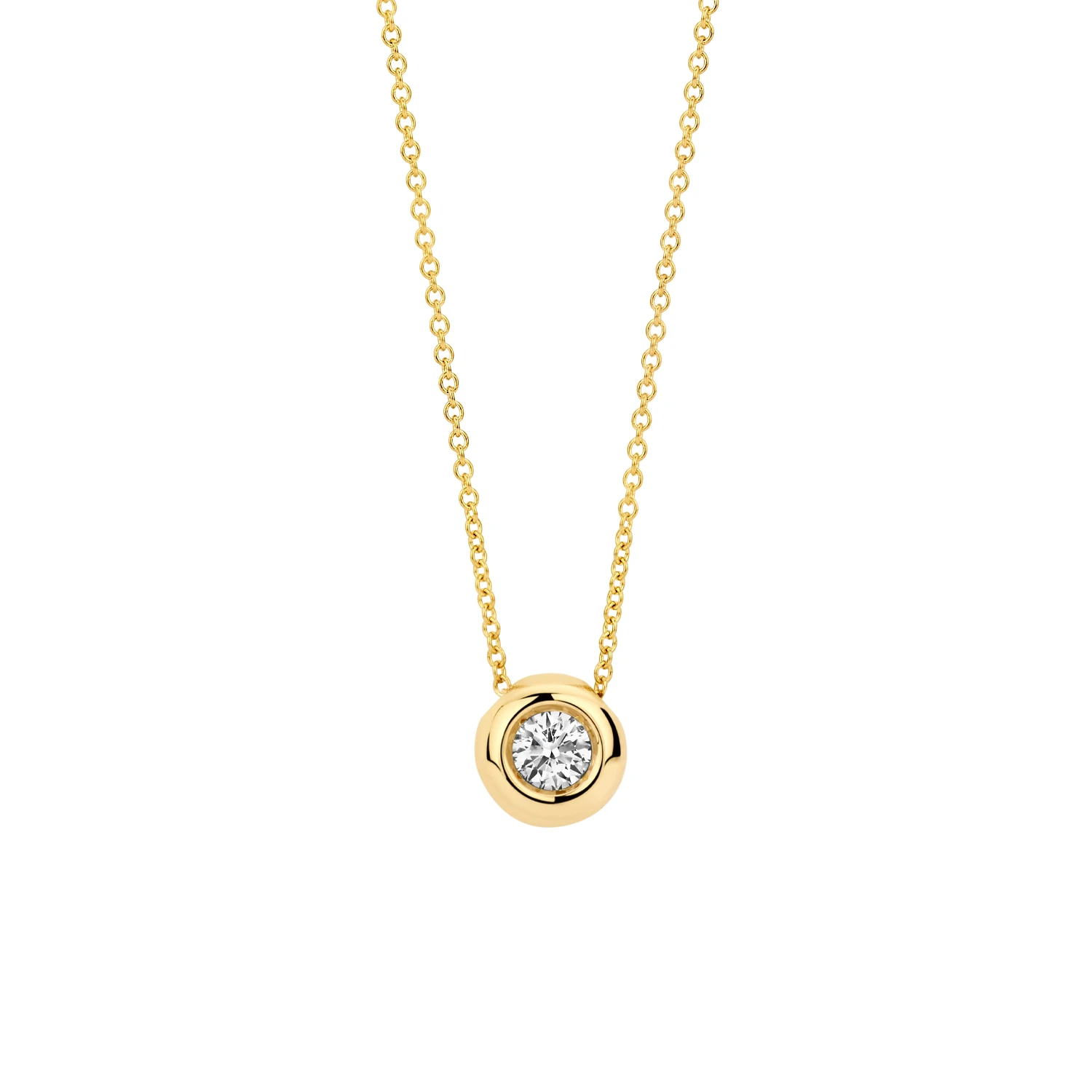 Collier Geelgoud 14k met lab grown diamant