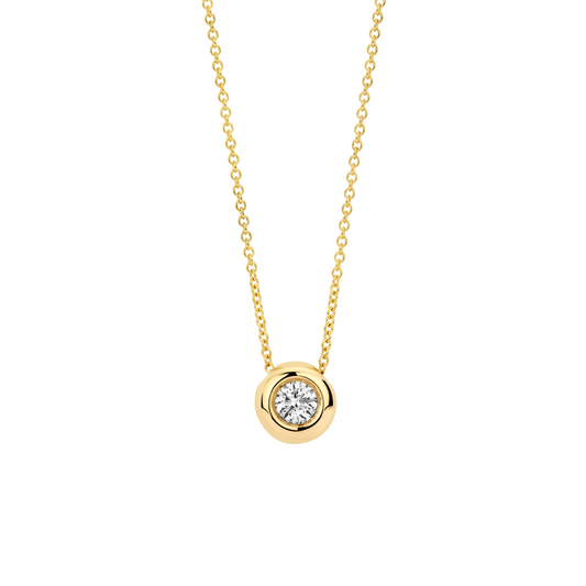 Collier Geelgoud 14k met lab grown diamant