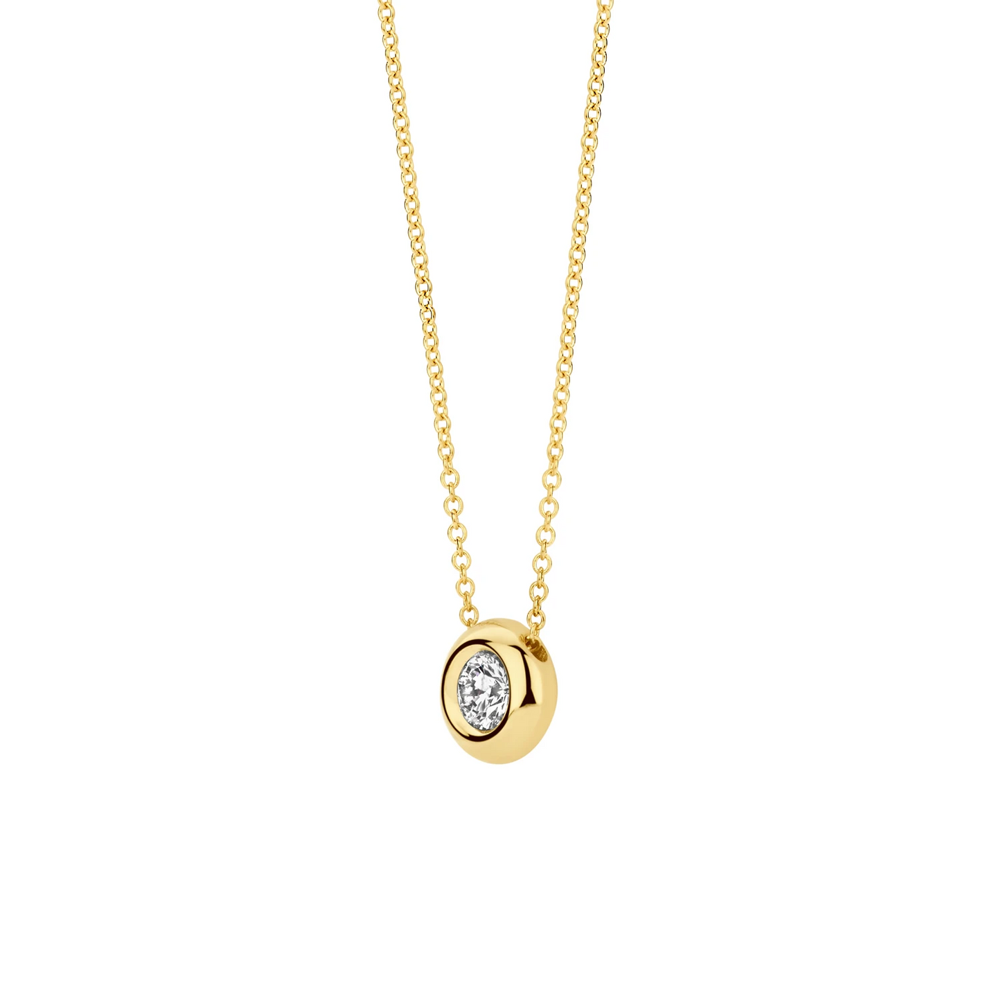 Collier Geelgoud 14k met lab grown diamant