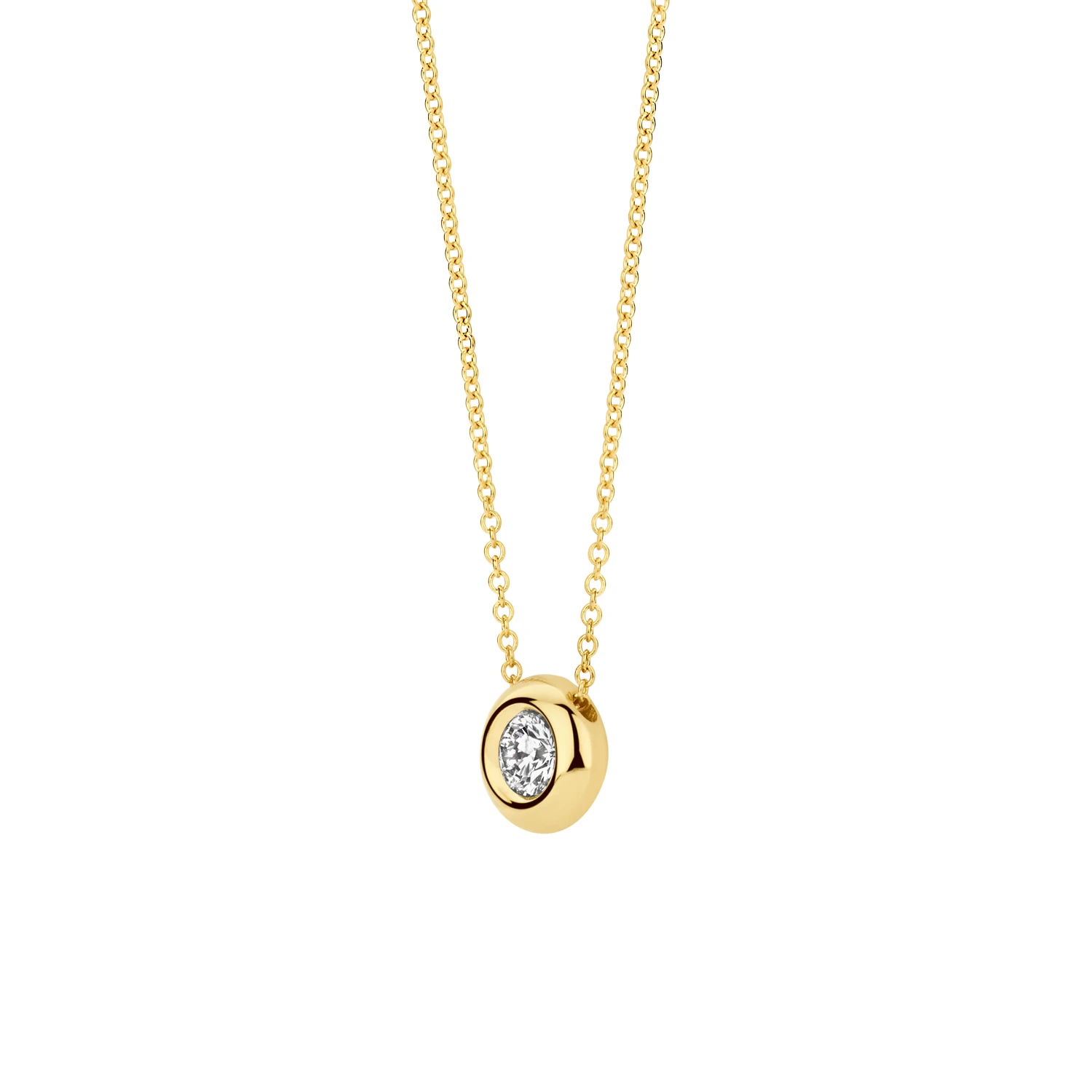 Collier Geelgoud 14k met lab grown diamant