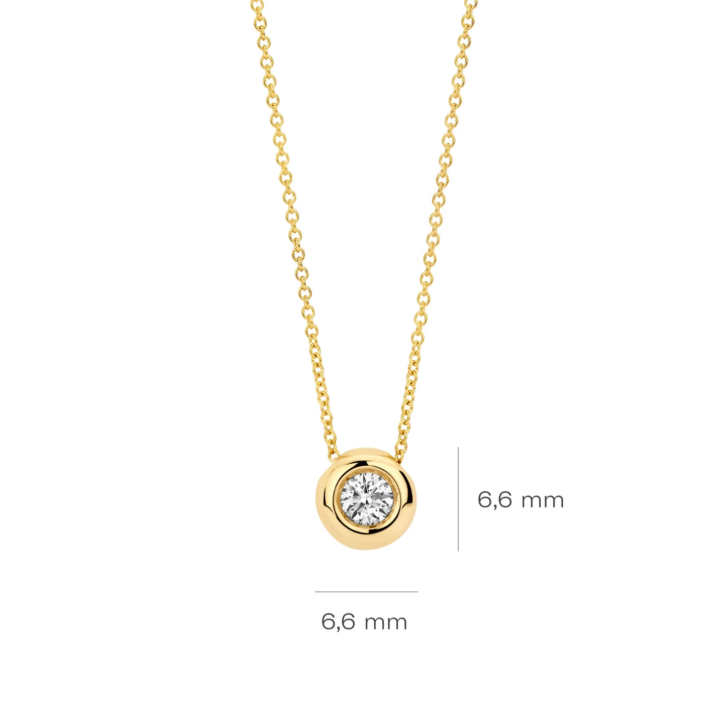 Collier Geelgoud 14k met lab grown diamant