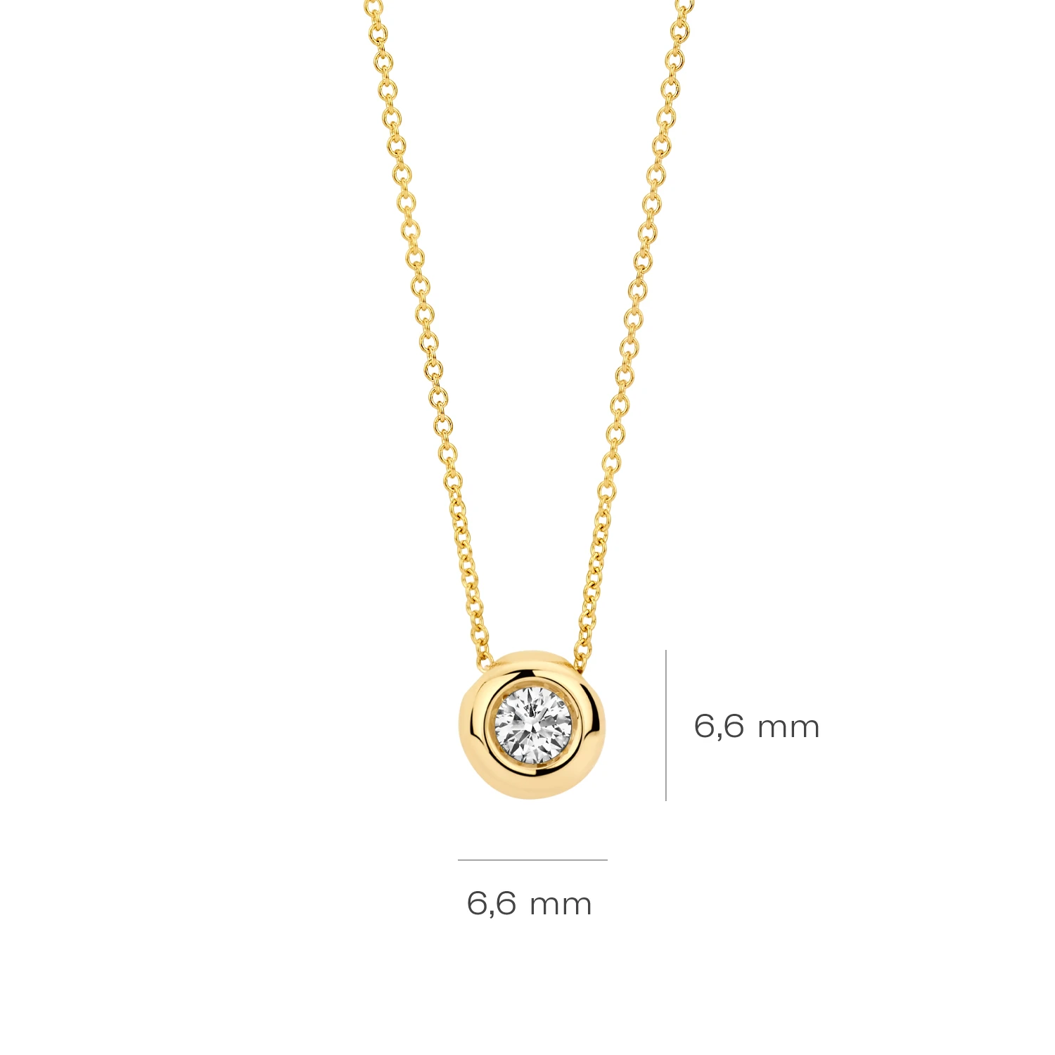 Collier Geelgoud 14k met lab grown diamant
