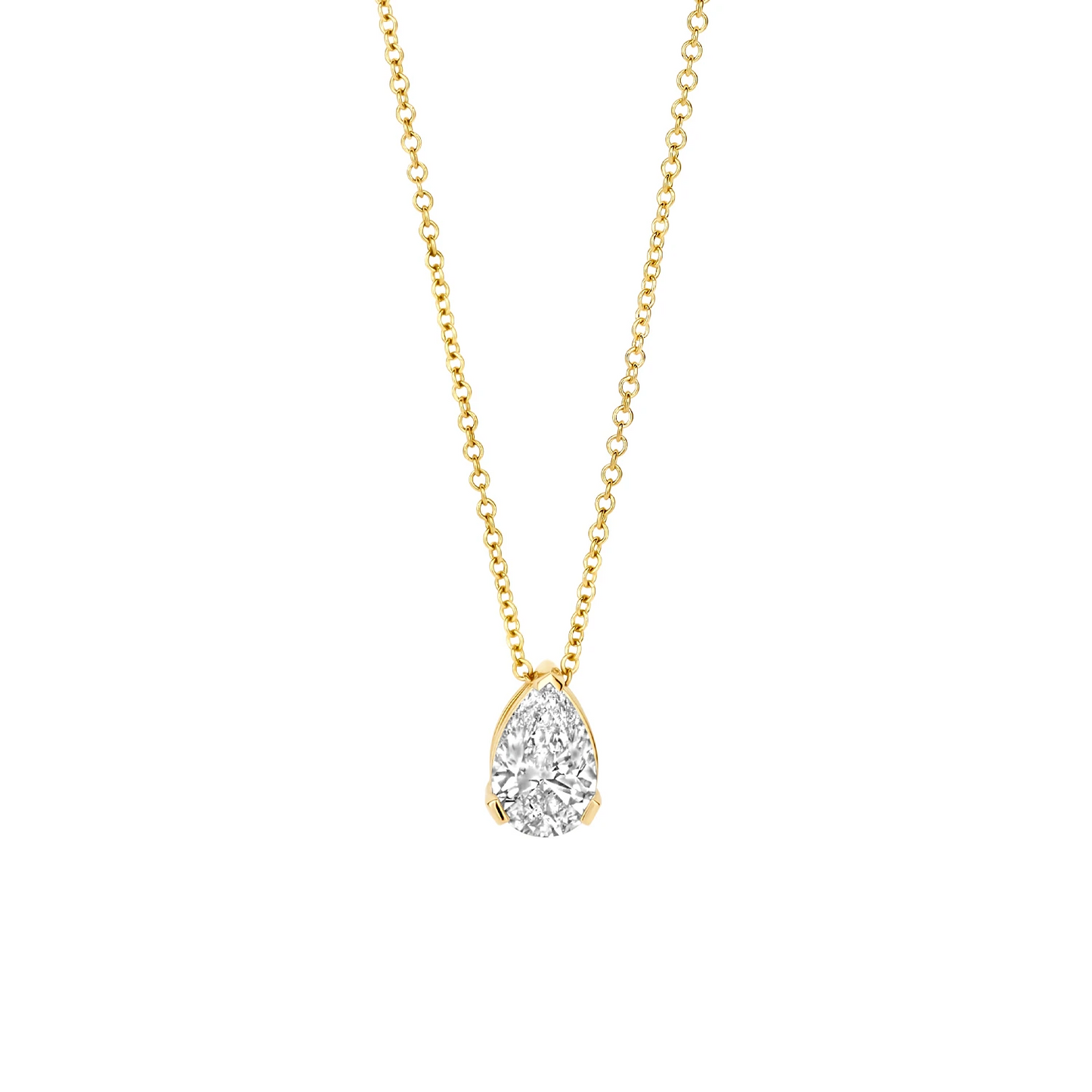 Collier Geelgoud (14k) met Lab grown Diamant