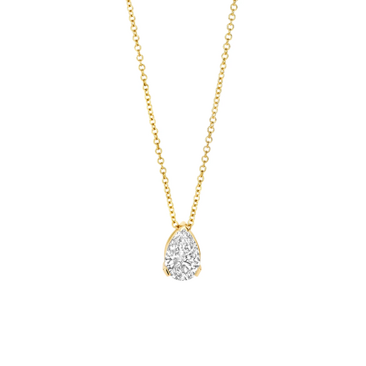 Collier Geelgoud (14k) met Lab grown Diamant