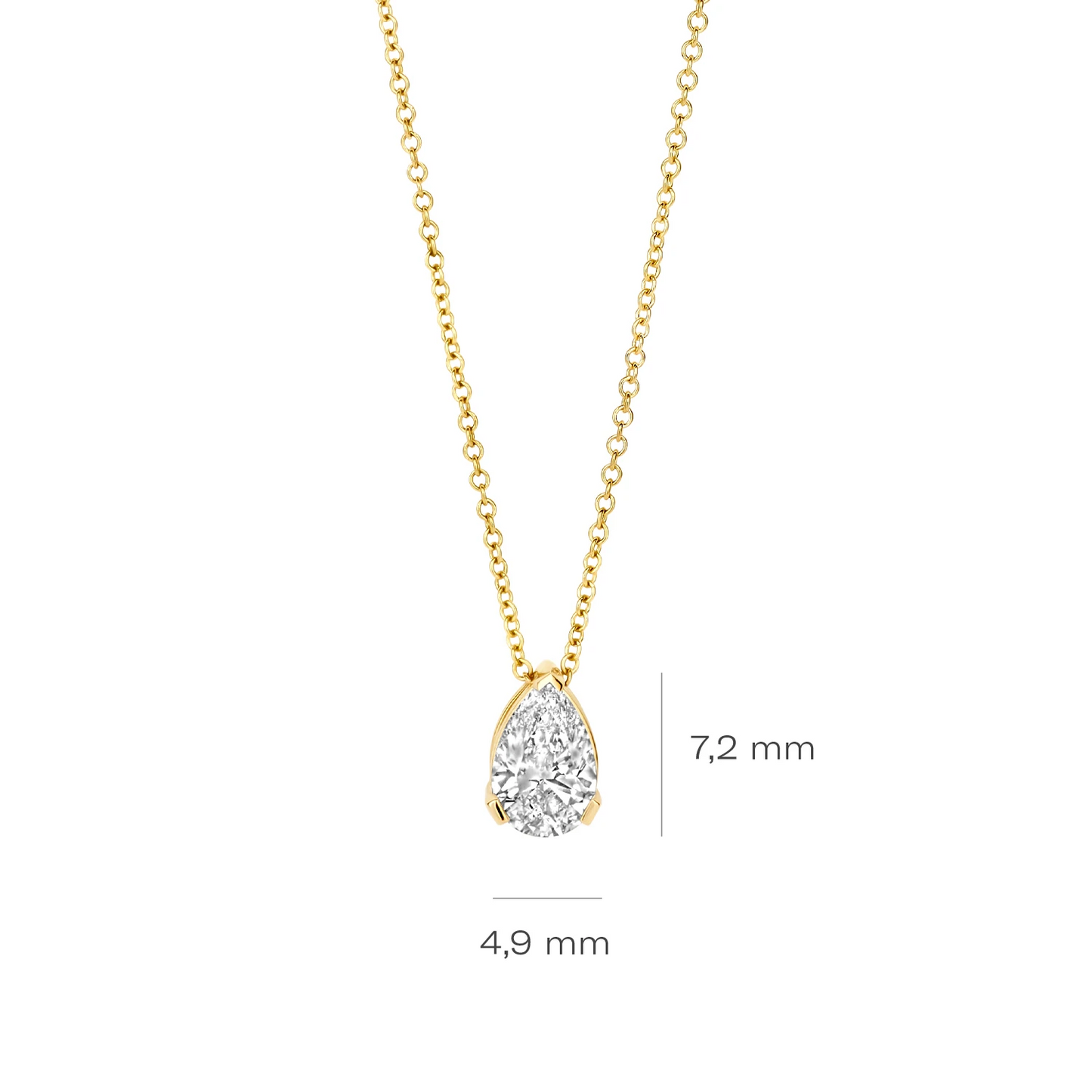 Collier Geelgoud (14k) met Lab grown Diamant