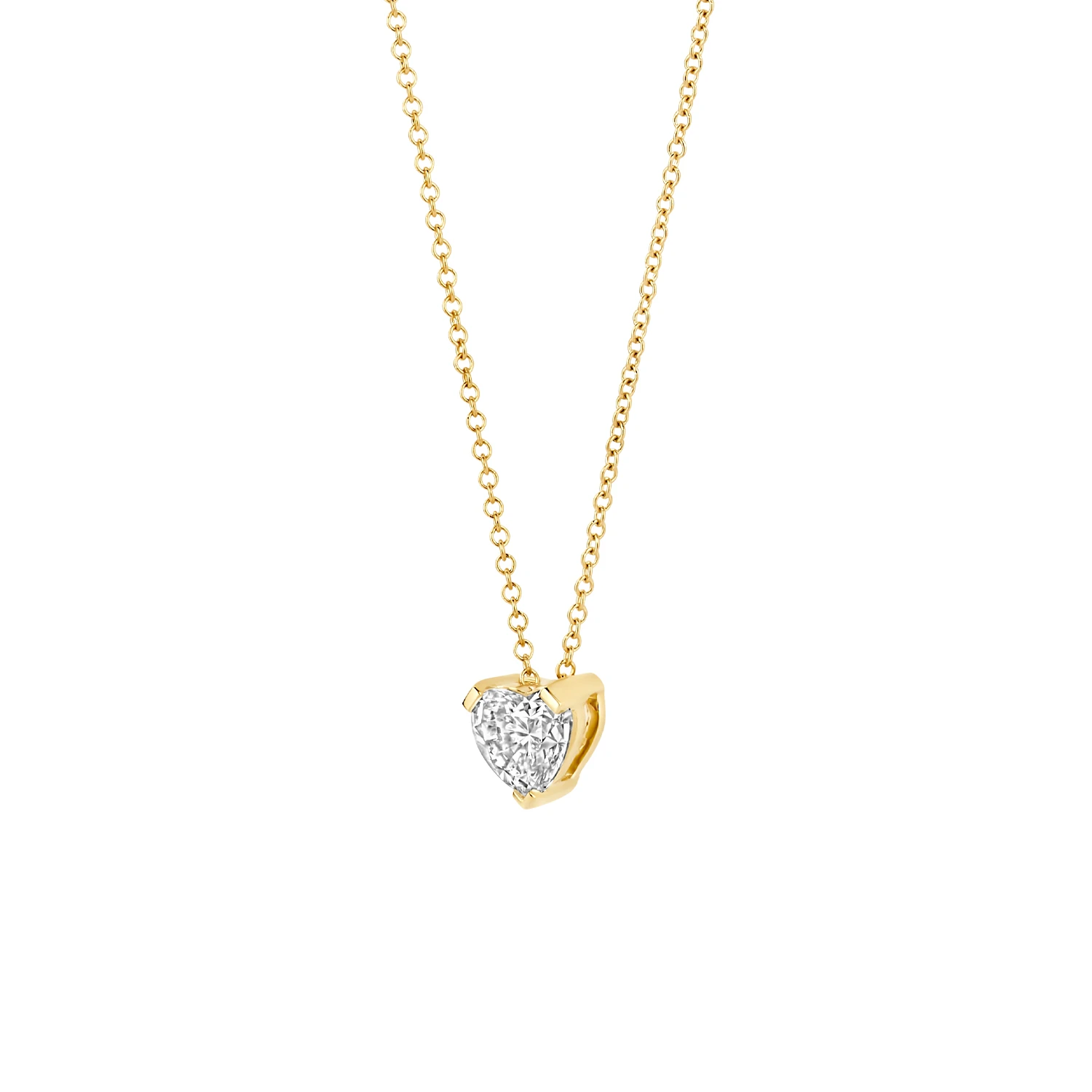 Collier Geelgoud (14k) met Lab grown Diamant