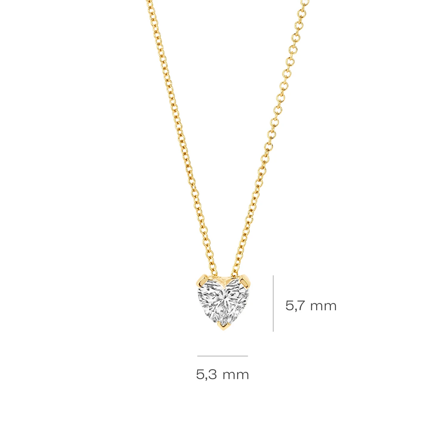 Collier Geelgoud (14k) met Lab grown Diamant