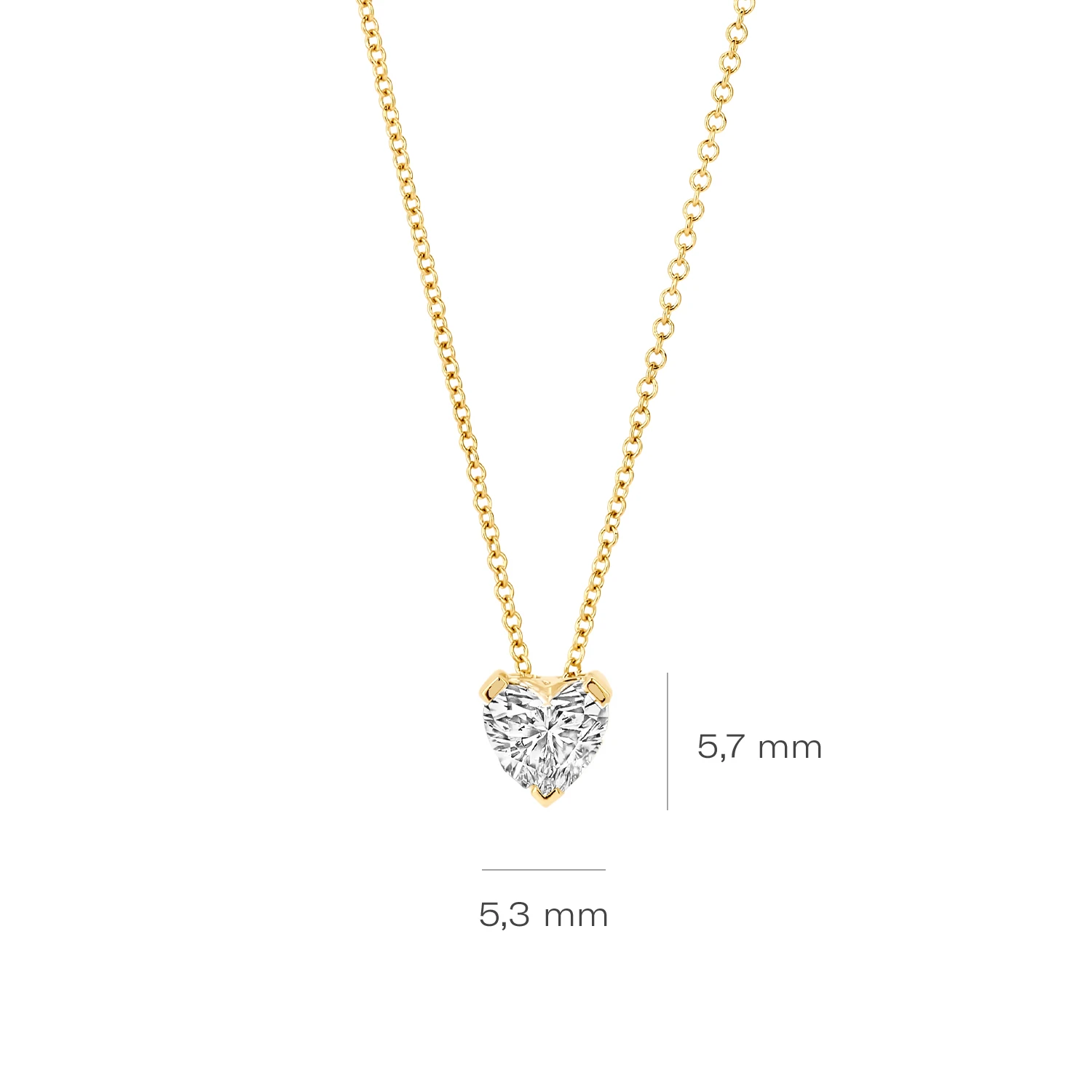 Collier Geelgoud (14k) met Lab grown Diamant