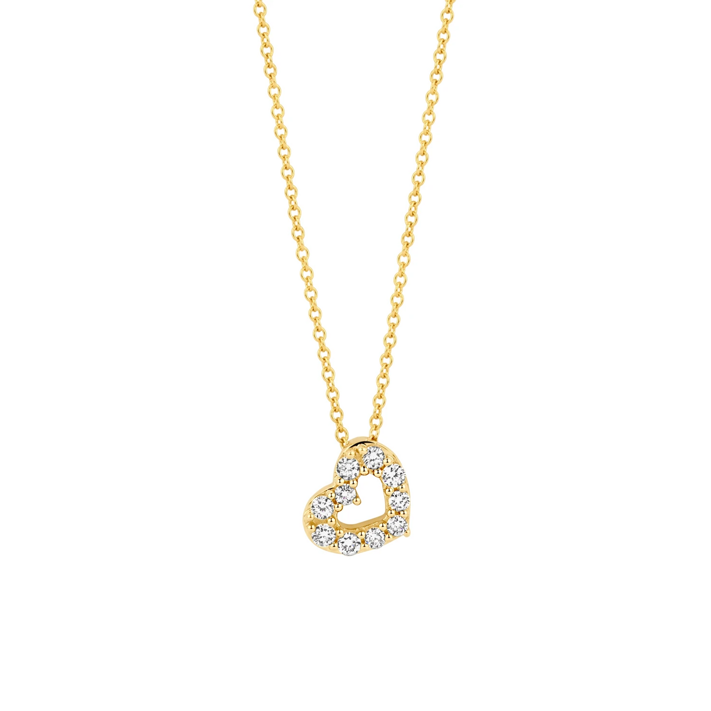 Collier Geelgoud 14k met lab grown diamant
