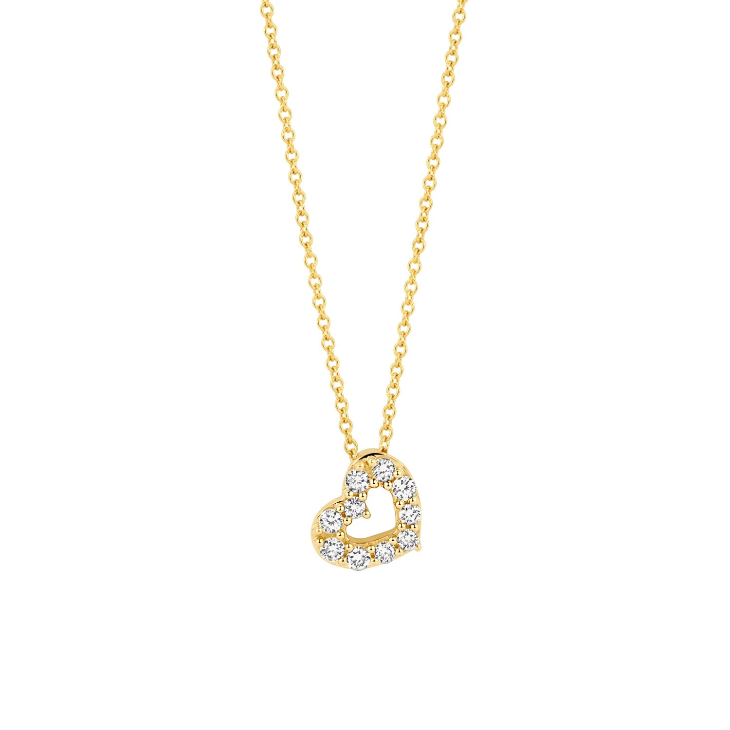 Collier Geelgoud 14k met lab grown diamant