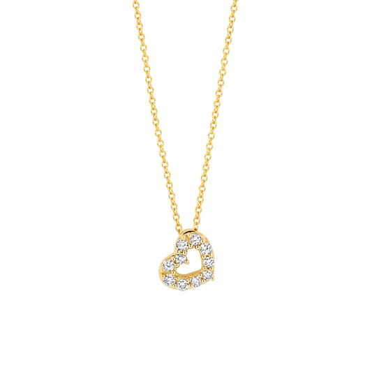 Collier Geelgoud 14k met lab grown diamant