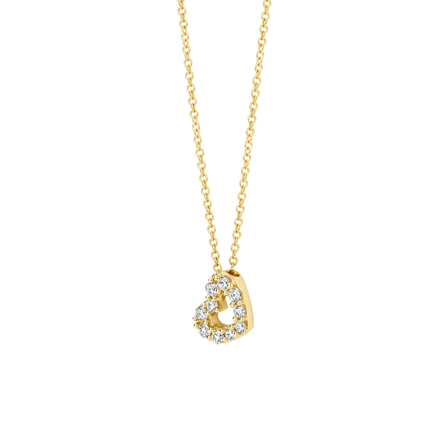 Collier Geelgoud 14k met lab grown diamant