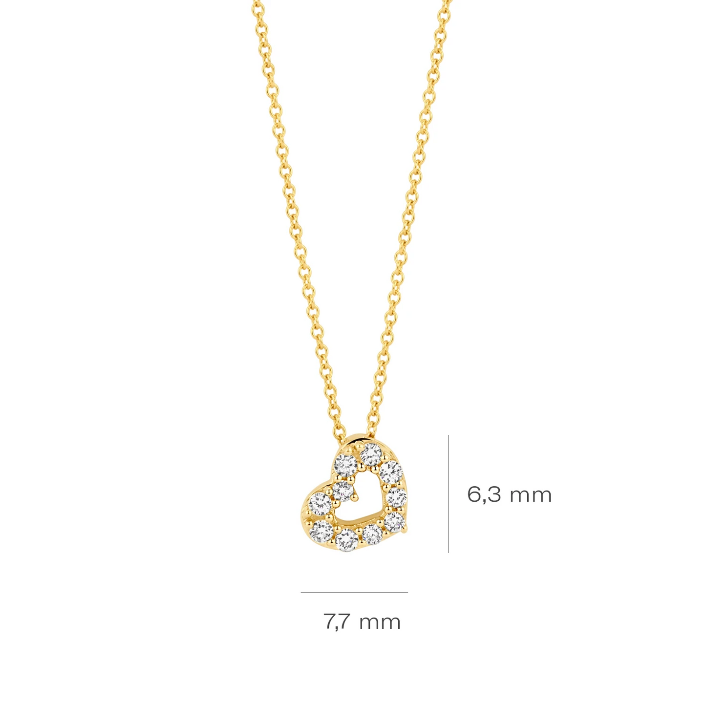 Collier Geelgoud 14k met lab grown diamant