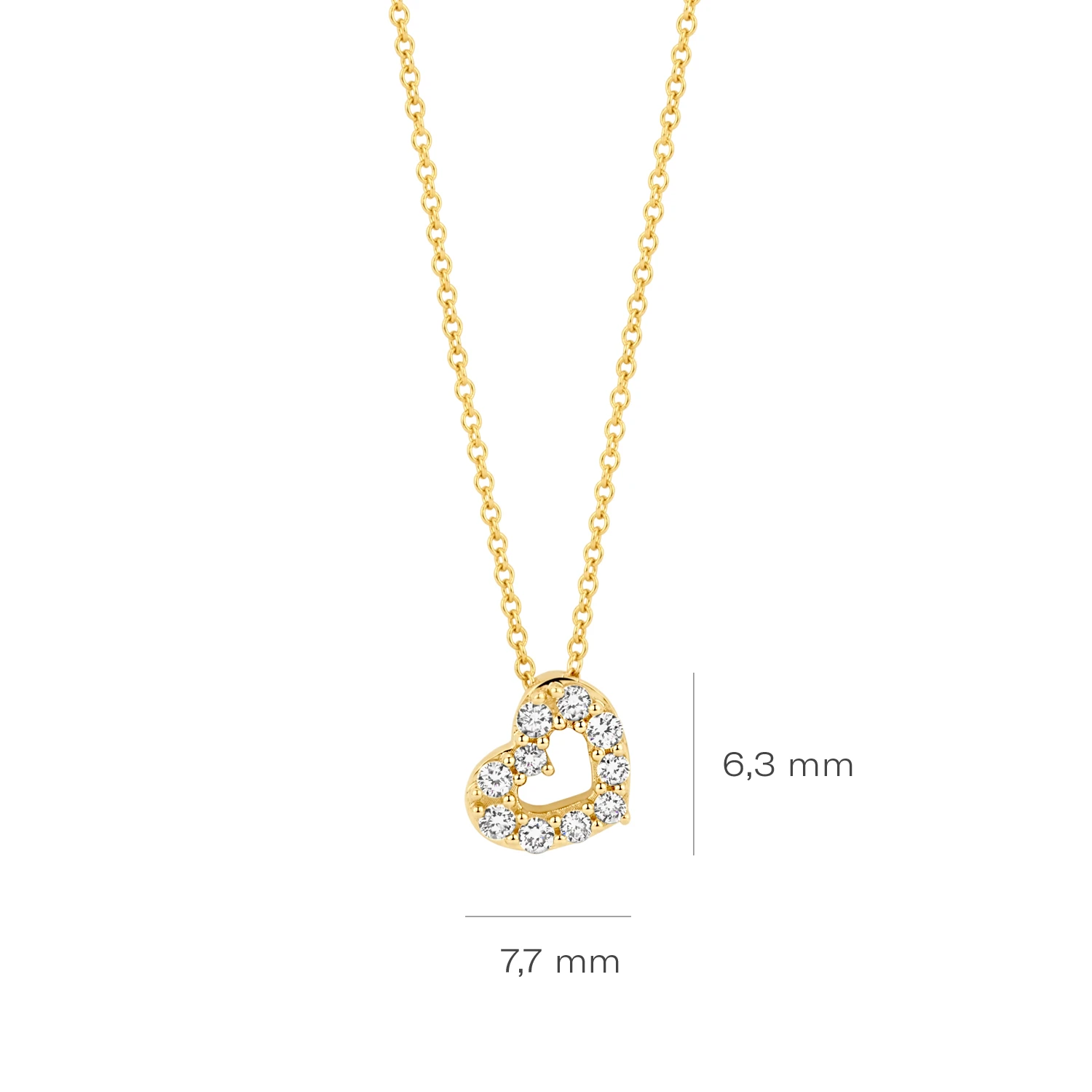 Collier Geelgoud 14k met lab grown diamant