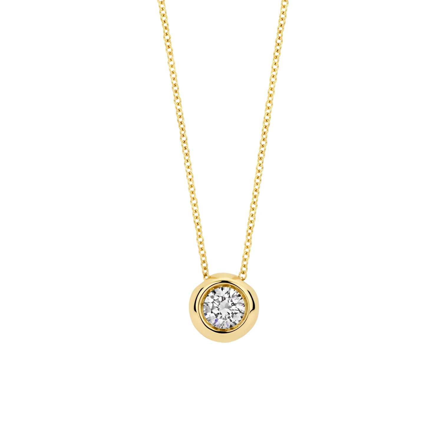 Collier Geelgoud 14k met lab grown diamant