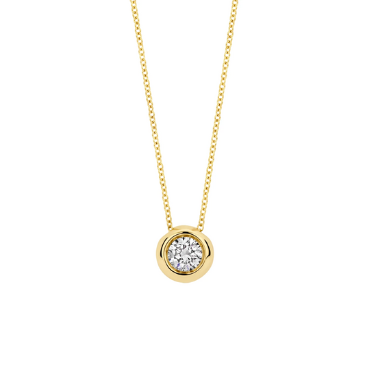 Collier Geelgoud 14k met lab grown diamant