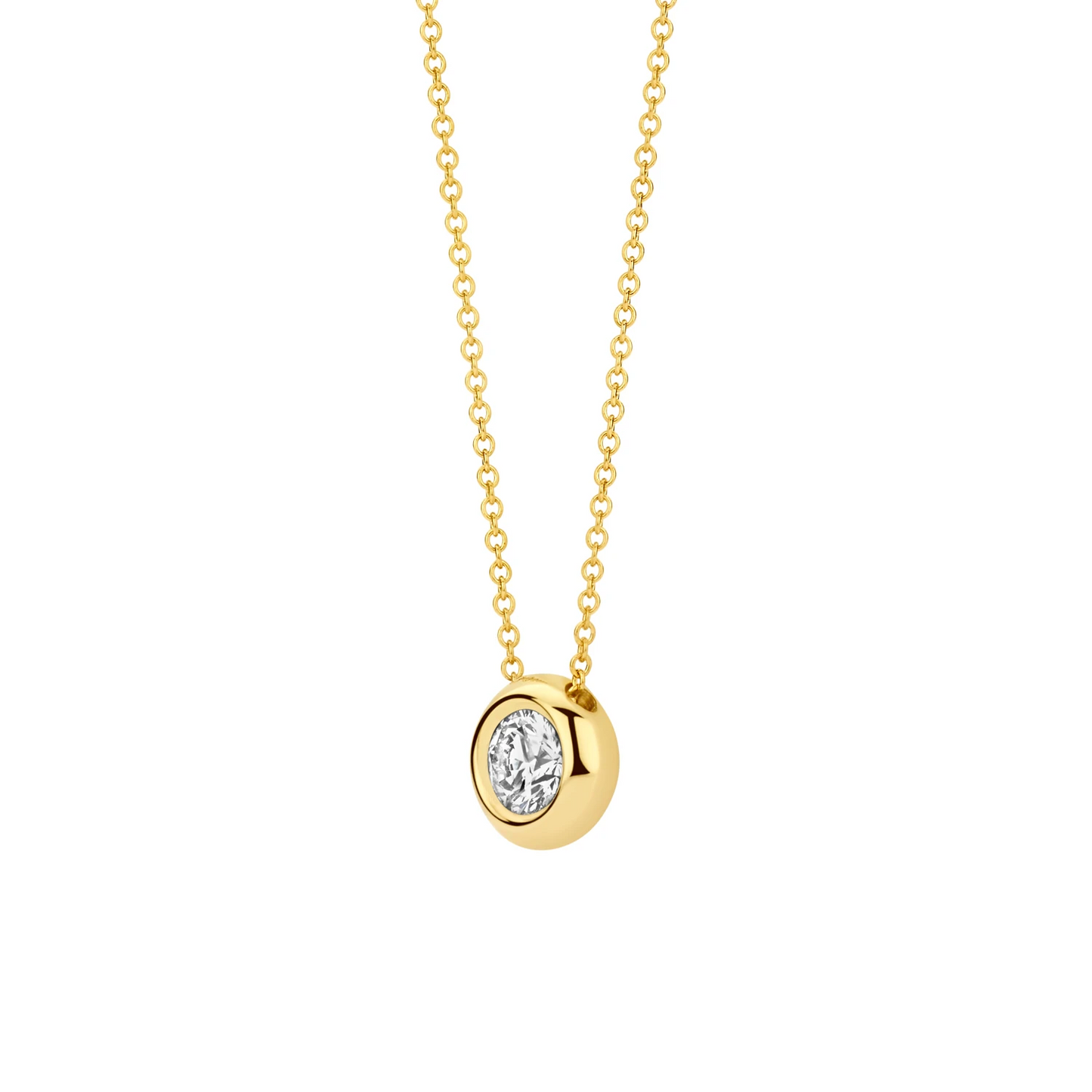 Collier Geelgoud 14k met lab grown diamant