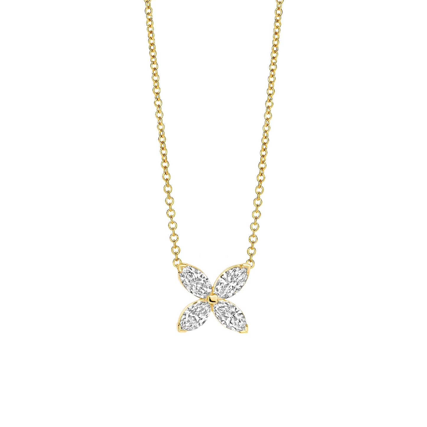 Collier Geelgoud (14k) met Lab grown Diamant