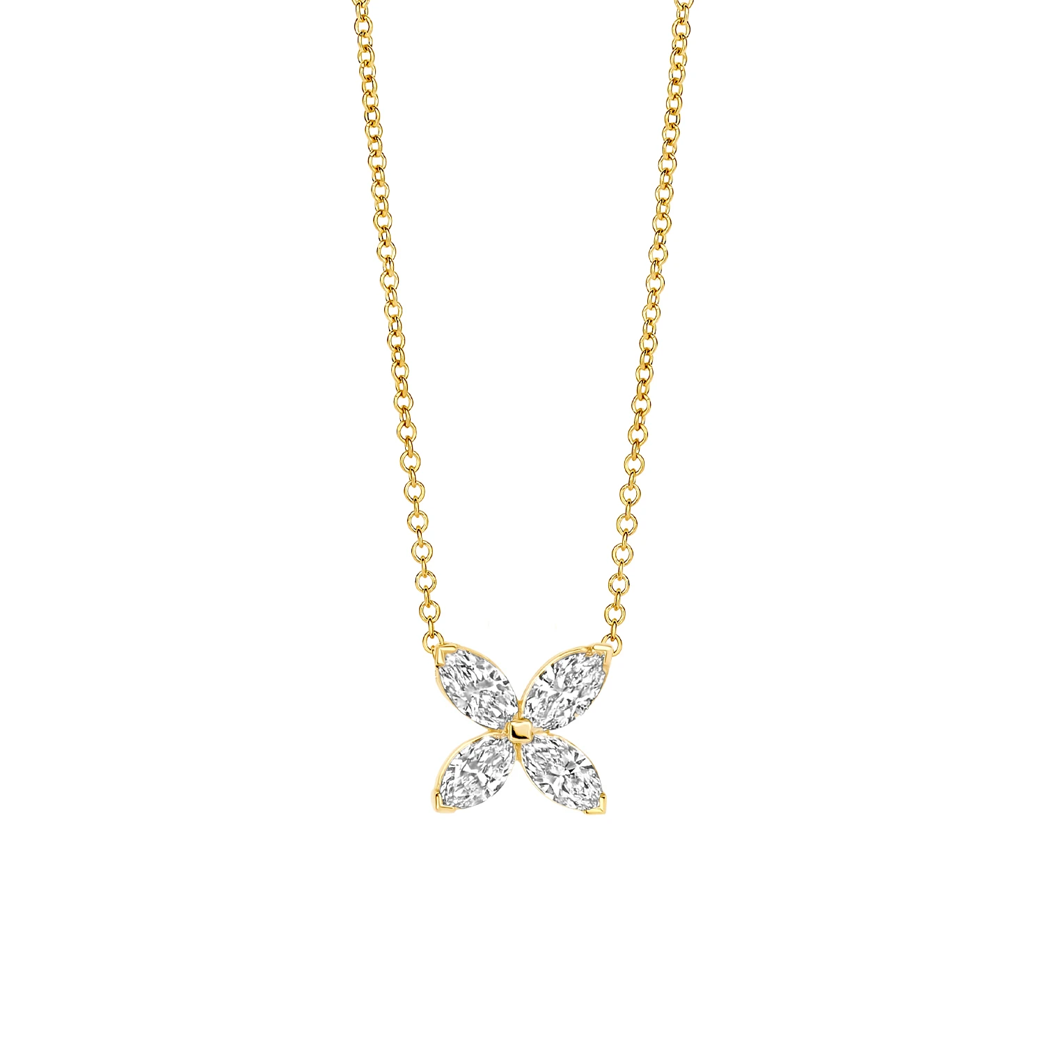 Collier Geelgoud (14k) met Lab grown Diamant