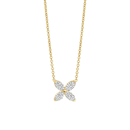 Collier Geelgoud (14k) met Lab grown Diamant