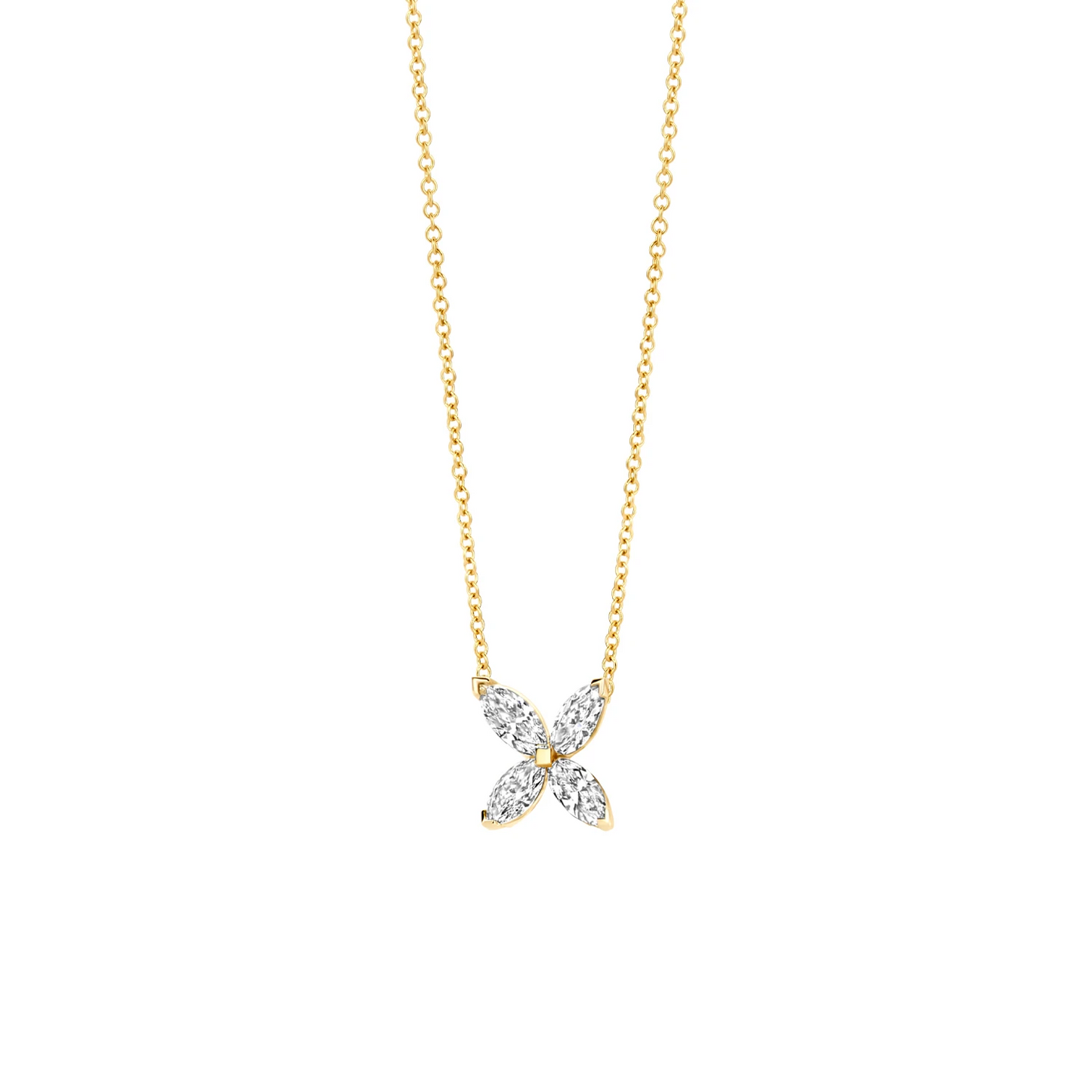 Collier Geelgoud (14k) met Lab grown Diamant