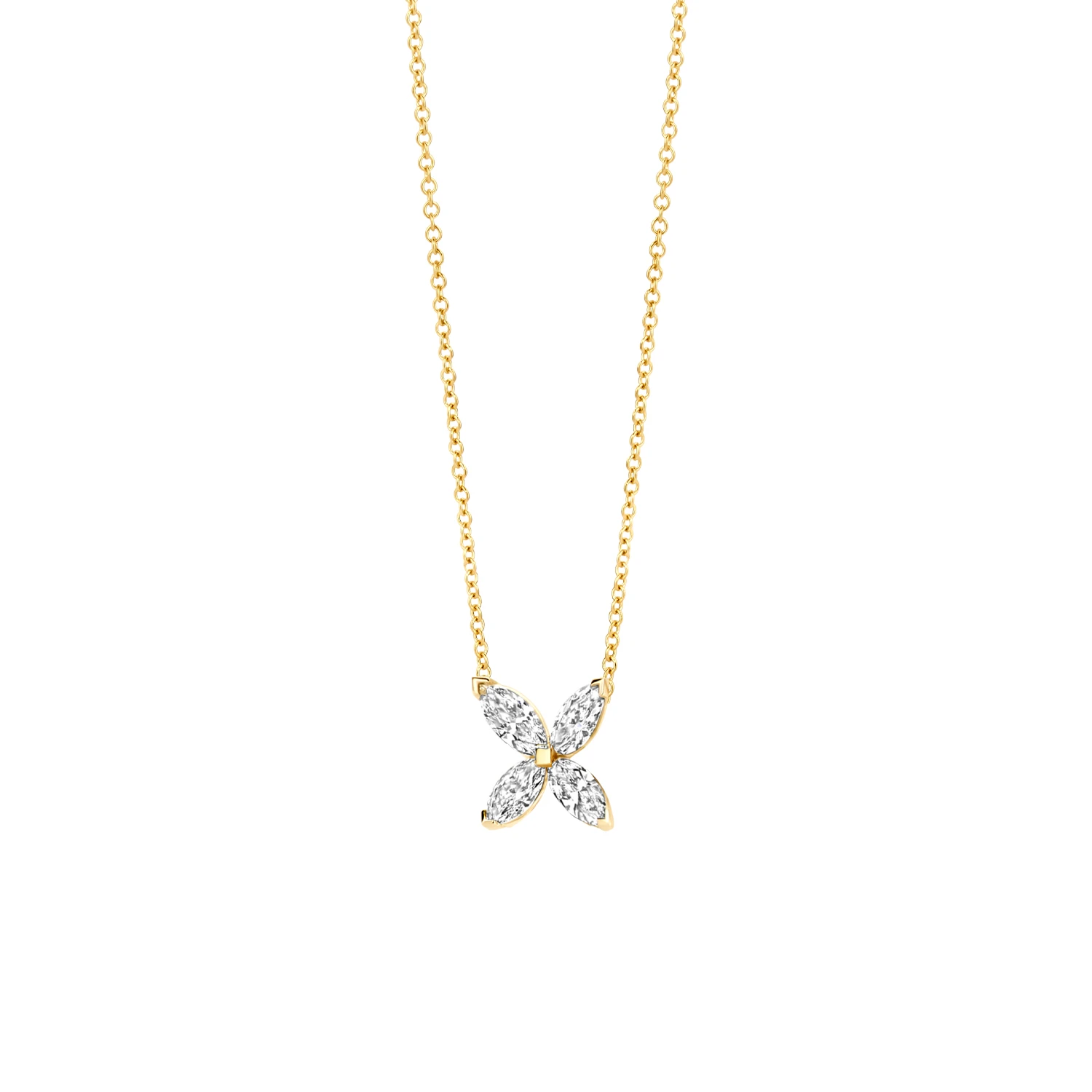 Collier Geelgoud (14k) met Lab grown Diamant