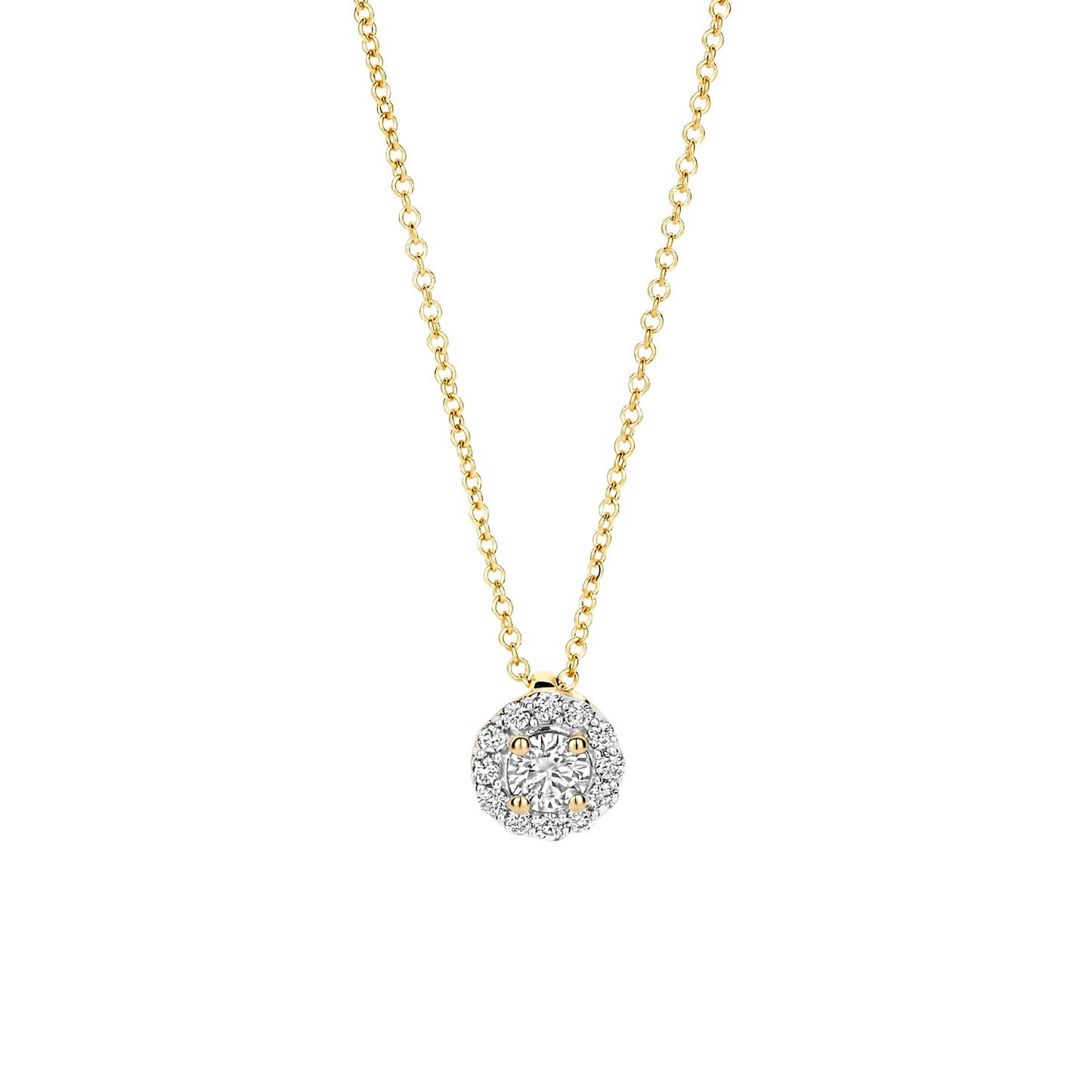 Collier Geelgoud (14k) met Lab grown Diamant