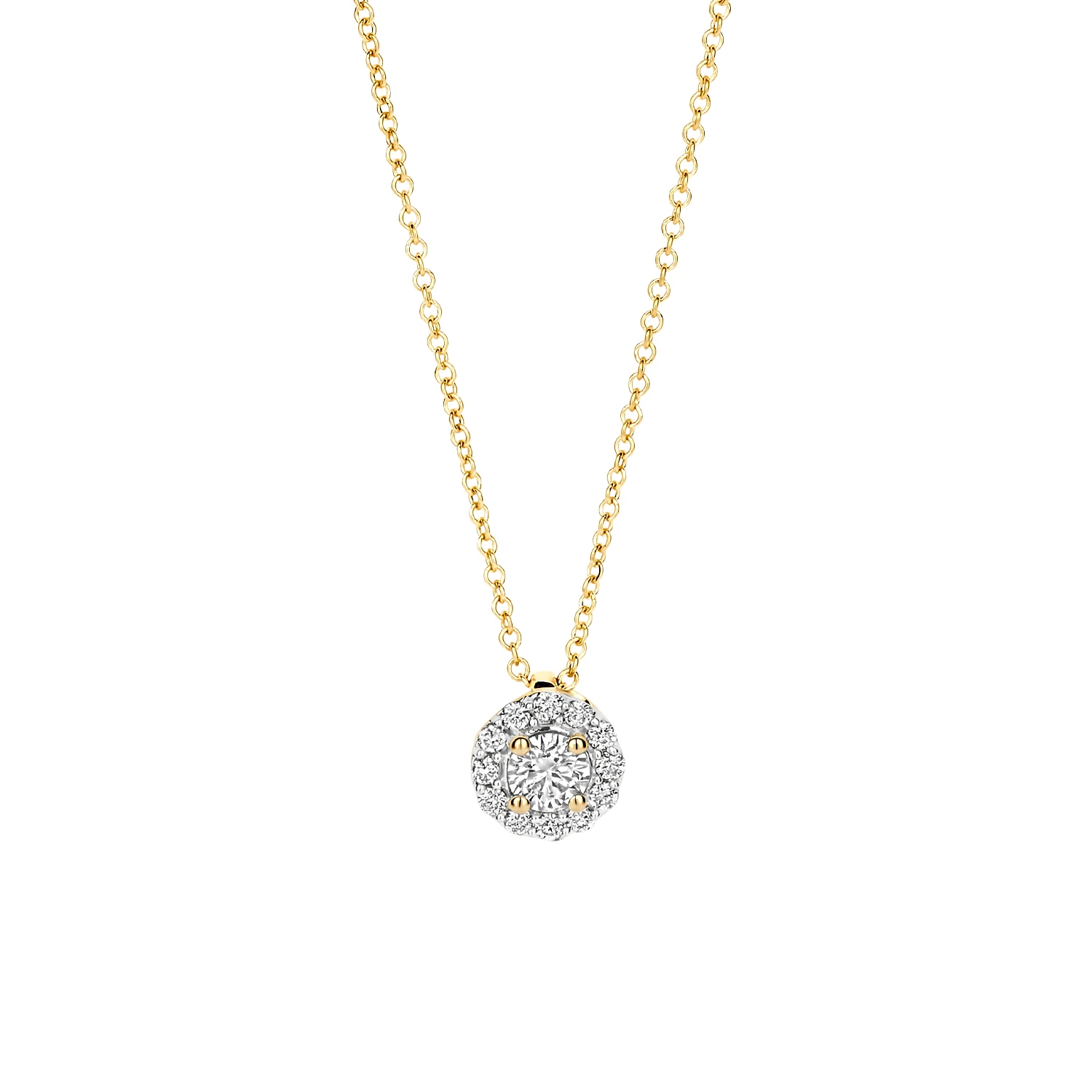 Collier Geelgoud (14k) met Lab grown Diamant