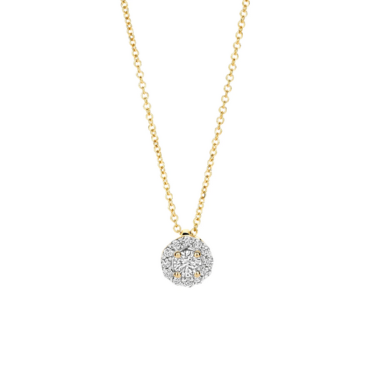 Collier Geelgoud (14k) met Lab grown Diamant