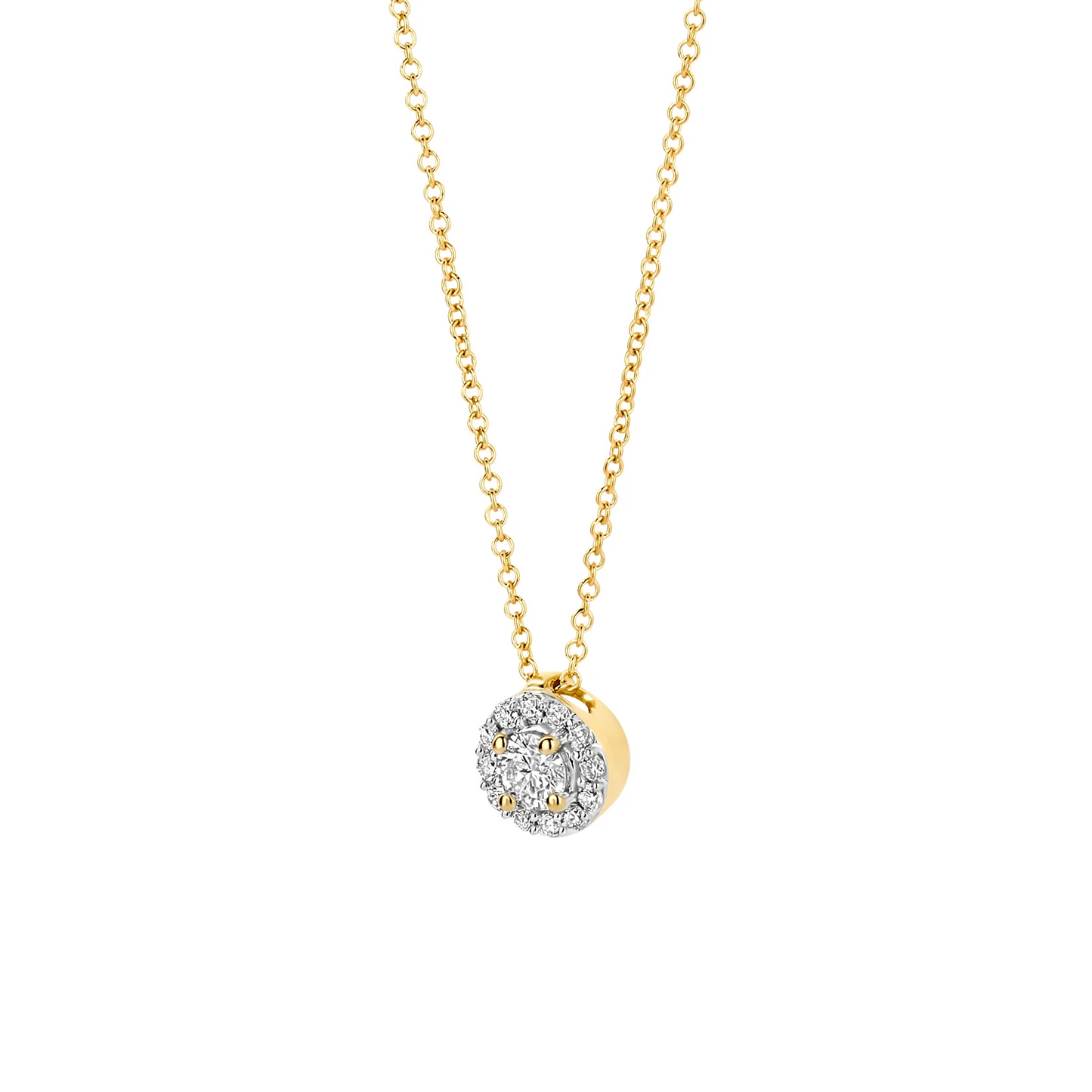 Collier Geelgoud (14k) met Lab grown Diamant