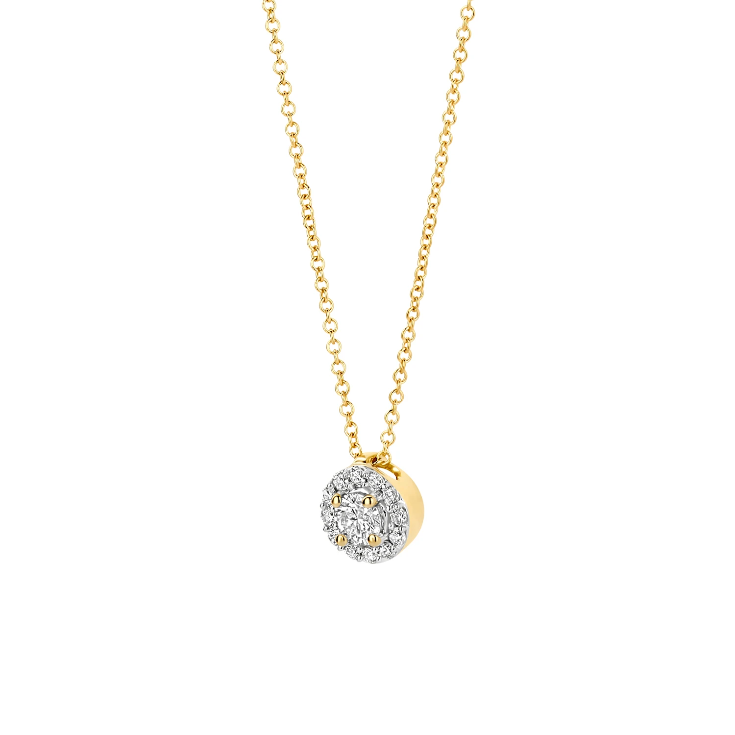 Collier Geelgoud (14k) met Lab grown Diamant