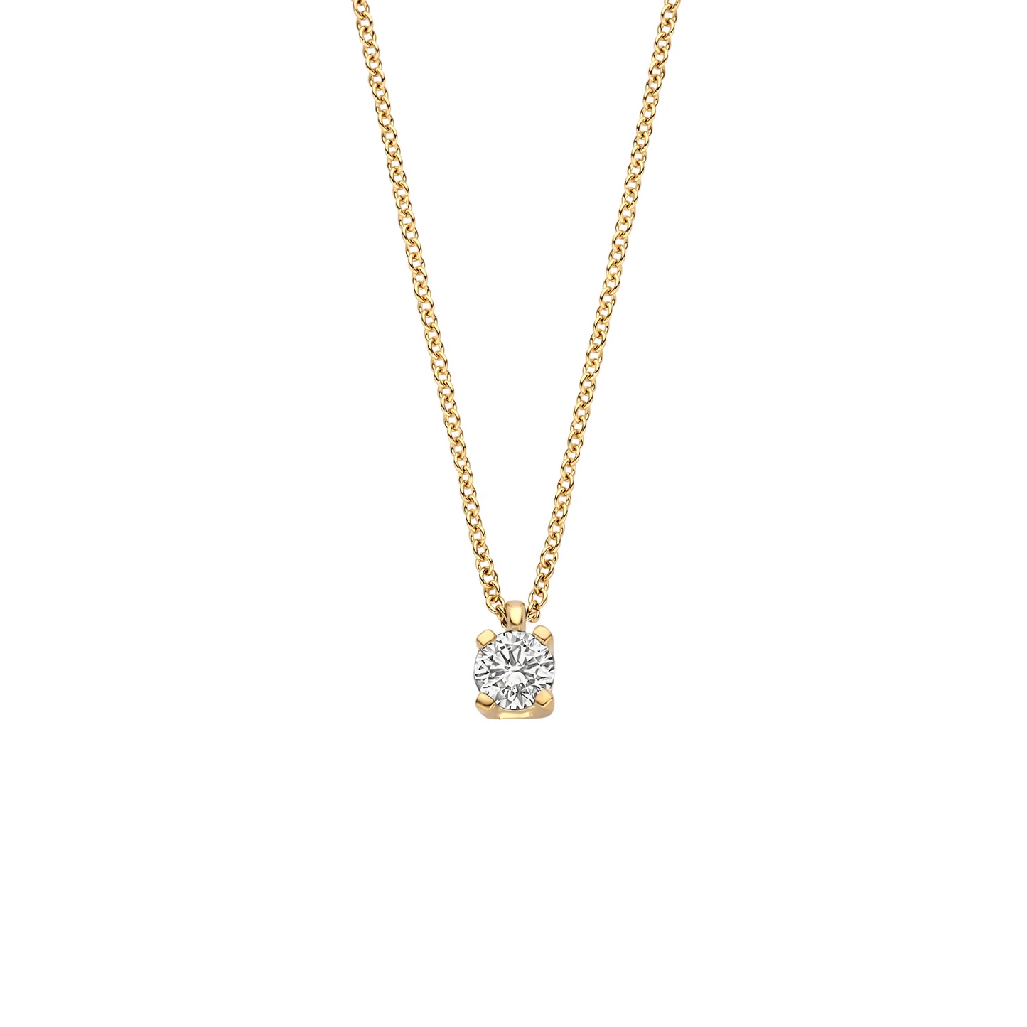 Collier Geelgoud (14k) met Lab grown Diamant