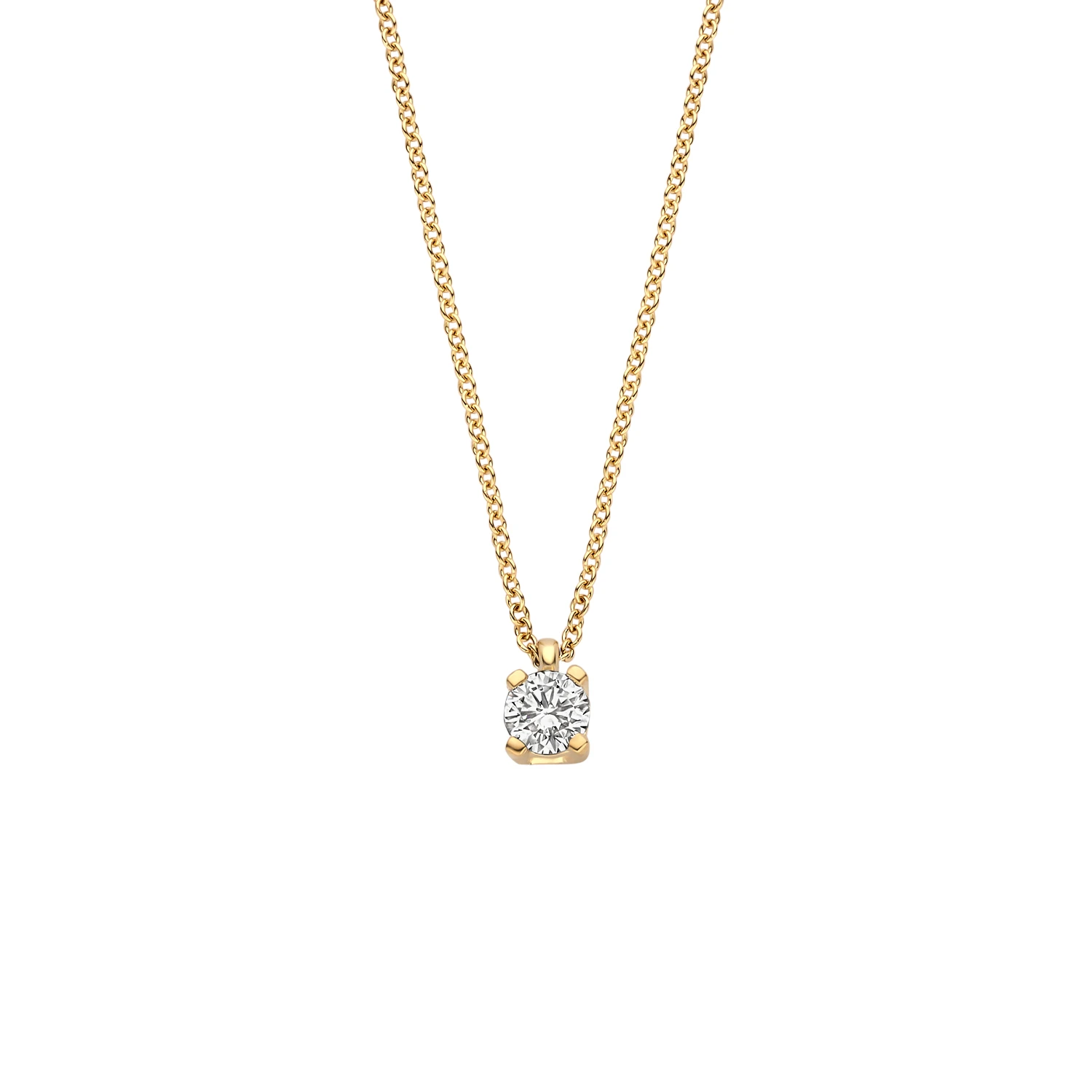 Collier Geelgoud (14k) met Lab grown Diamant