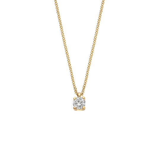 Collier Geelgoud (14k) met Lab grown Diamant