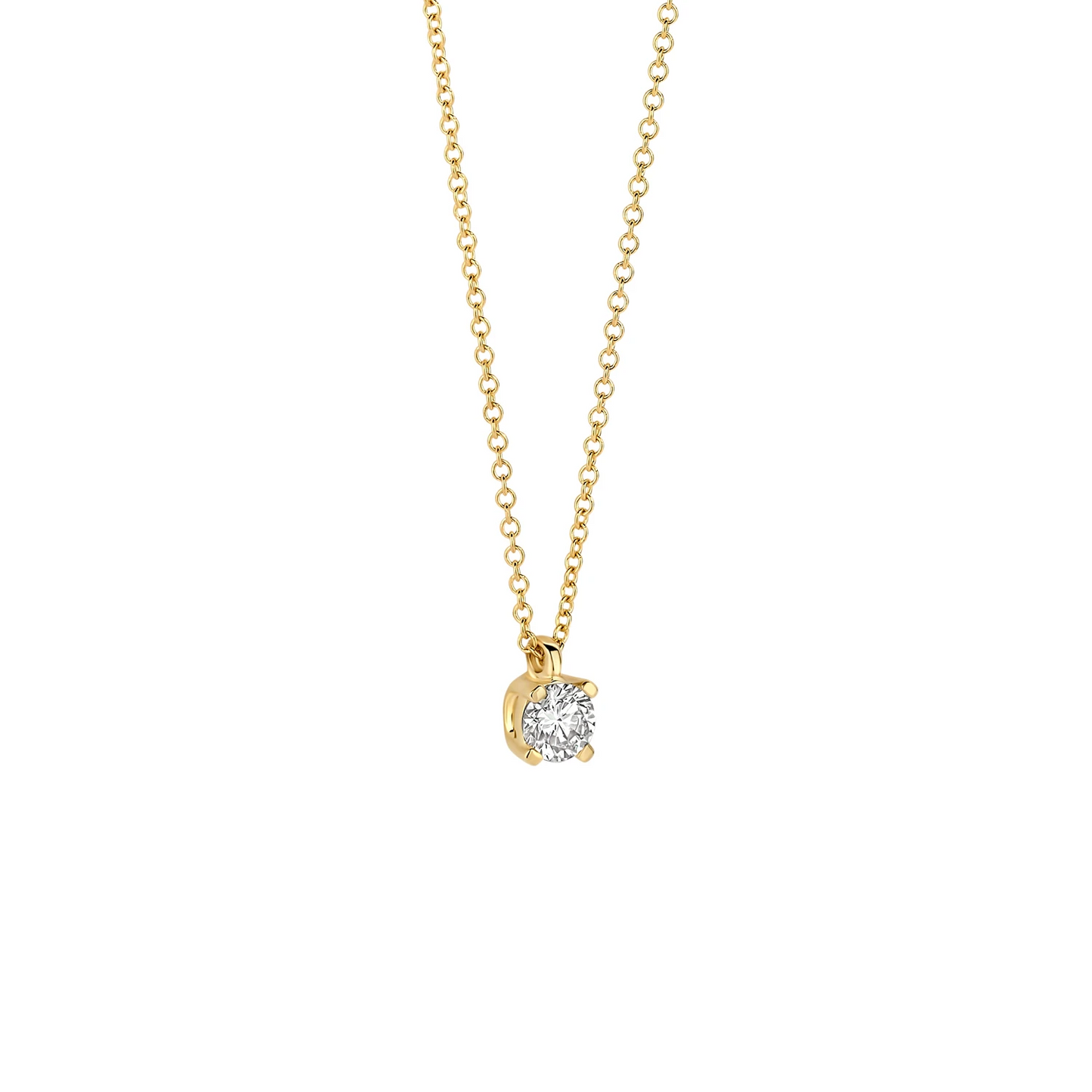 Collier Geelgoud (14k) met Lab grown Diamant