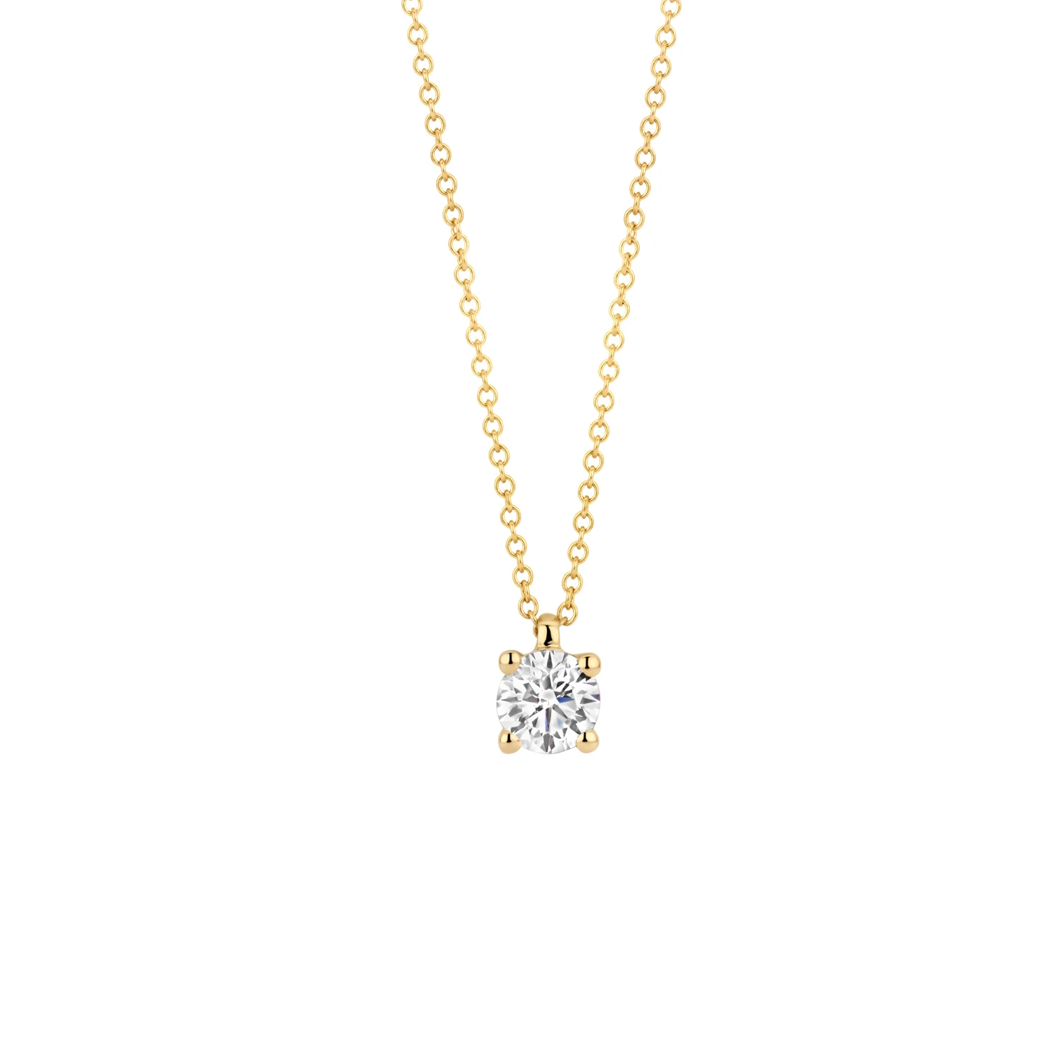 Collier Geelgoud 14k met lab grown diamant