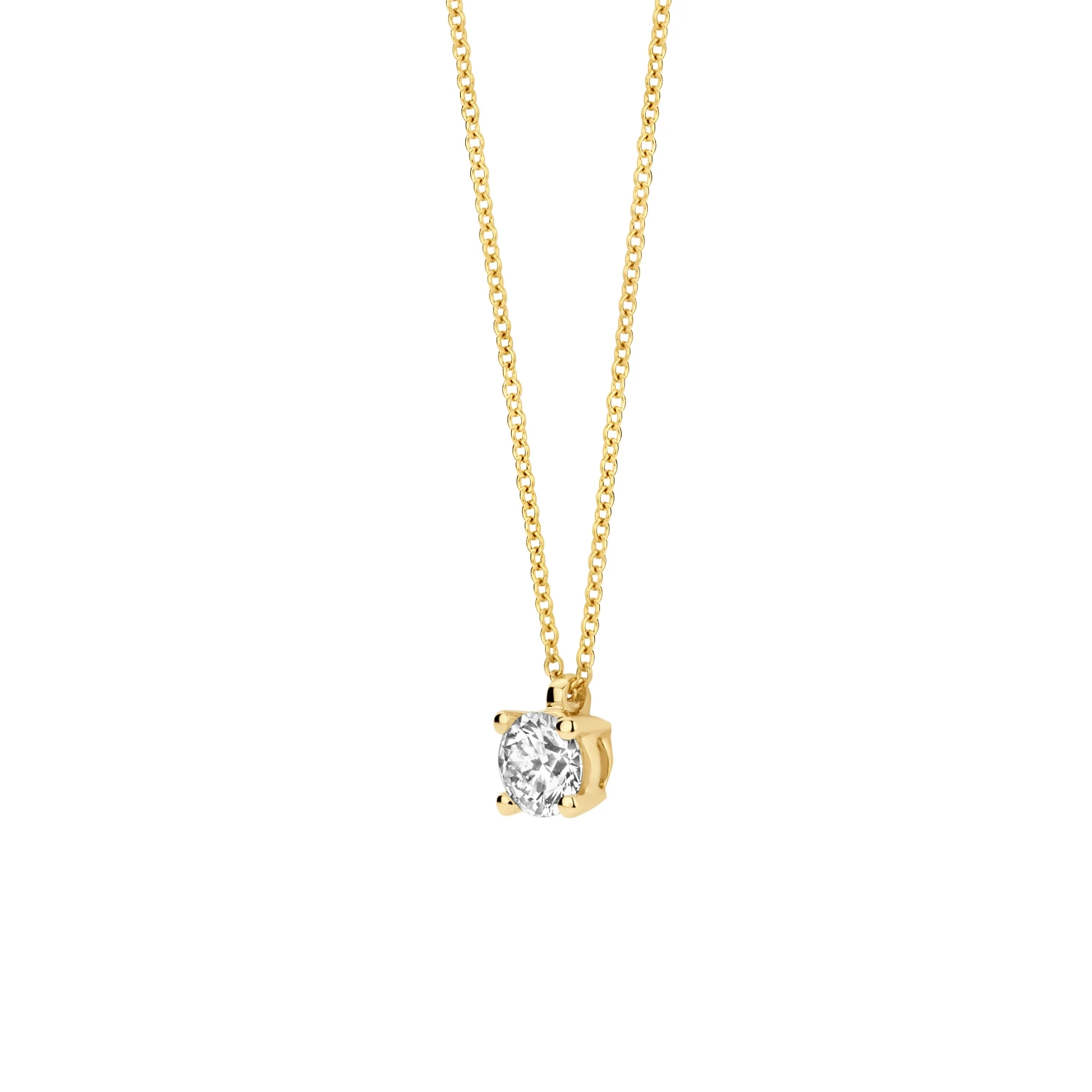 Collier Geelgoud 14k met lab grown diamant