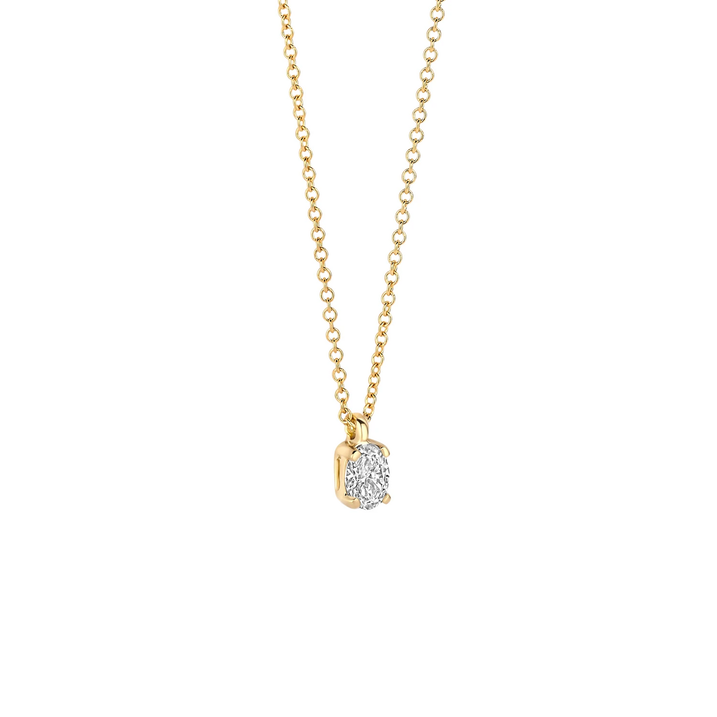 Collier Geelgoud (14k) met Lab grown Diamant