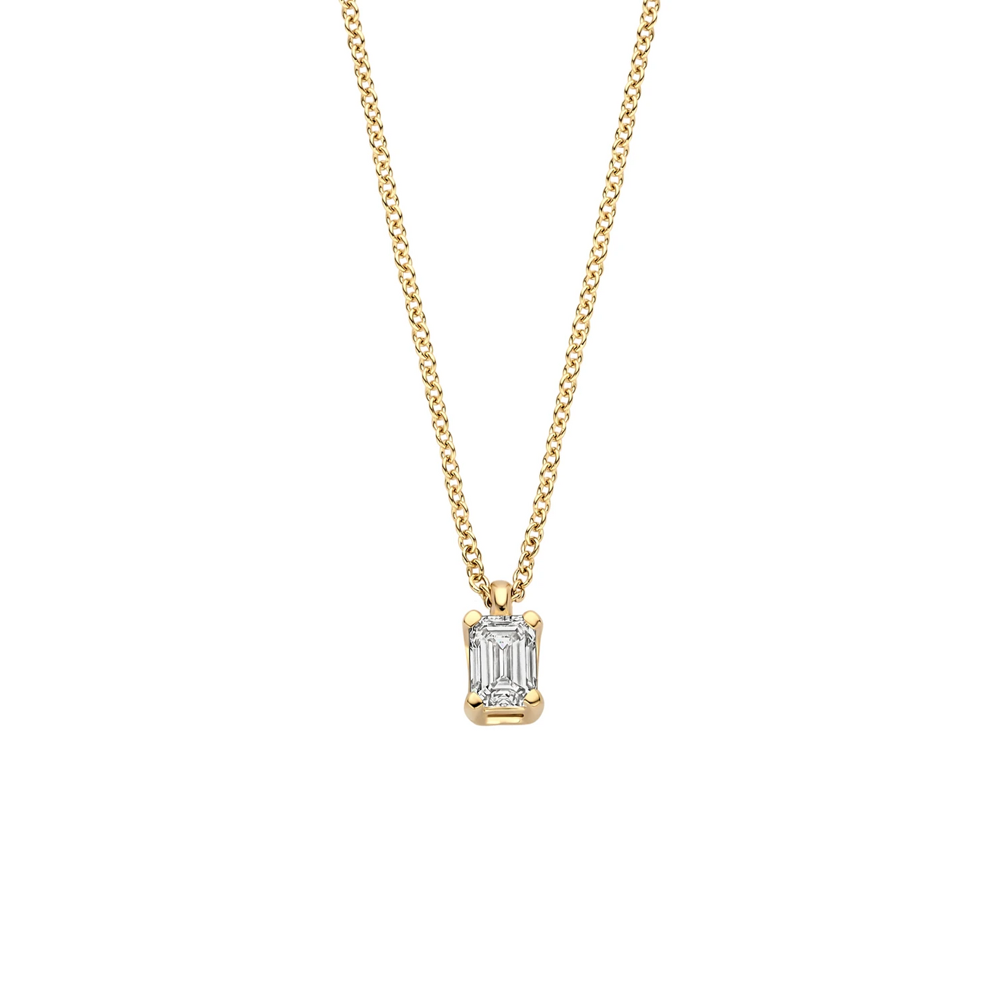 Collier Geelgoud (14k) met Lab grown Diamant