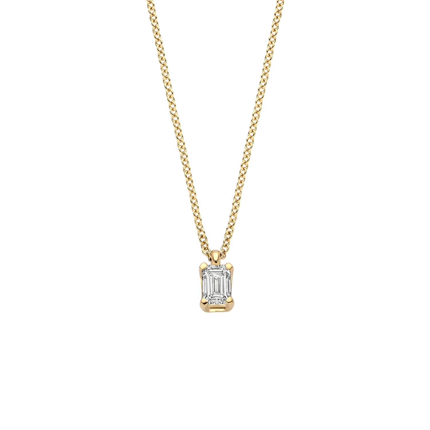 Collier Geelgoud (14k) met Lab grown Diamant