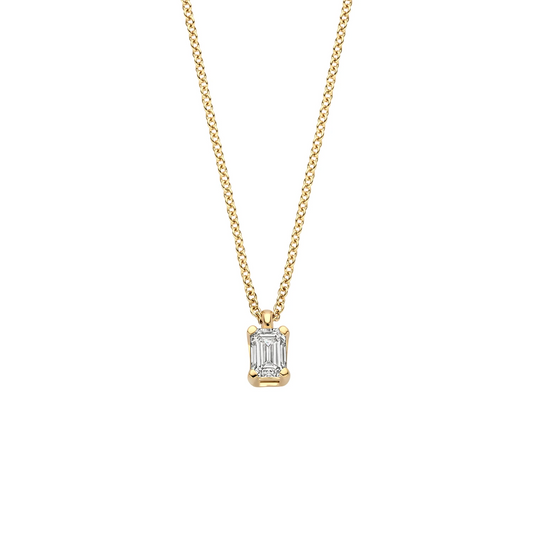 Collier Geelgoud (14k) met Lab grown Diamant