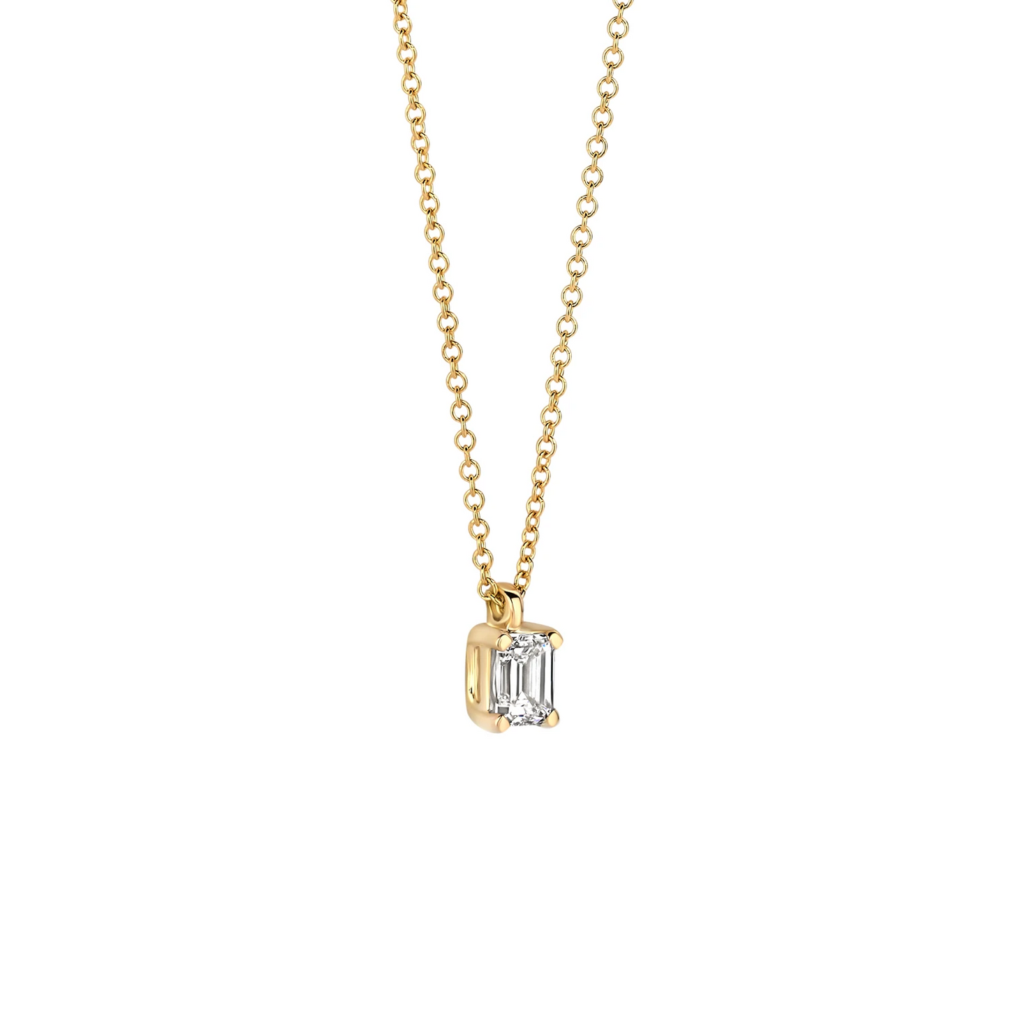 Collier Geelgoud (14k) met Lab grown Diamant