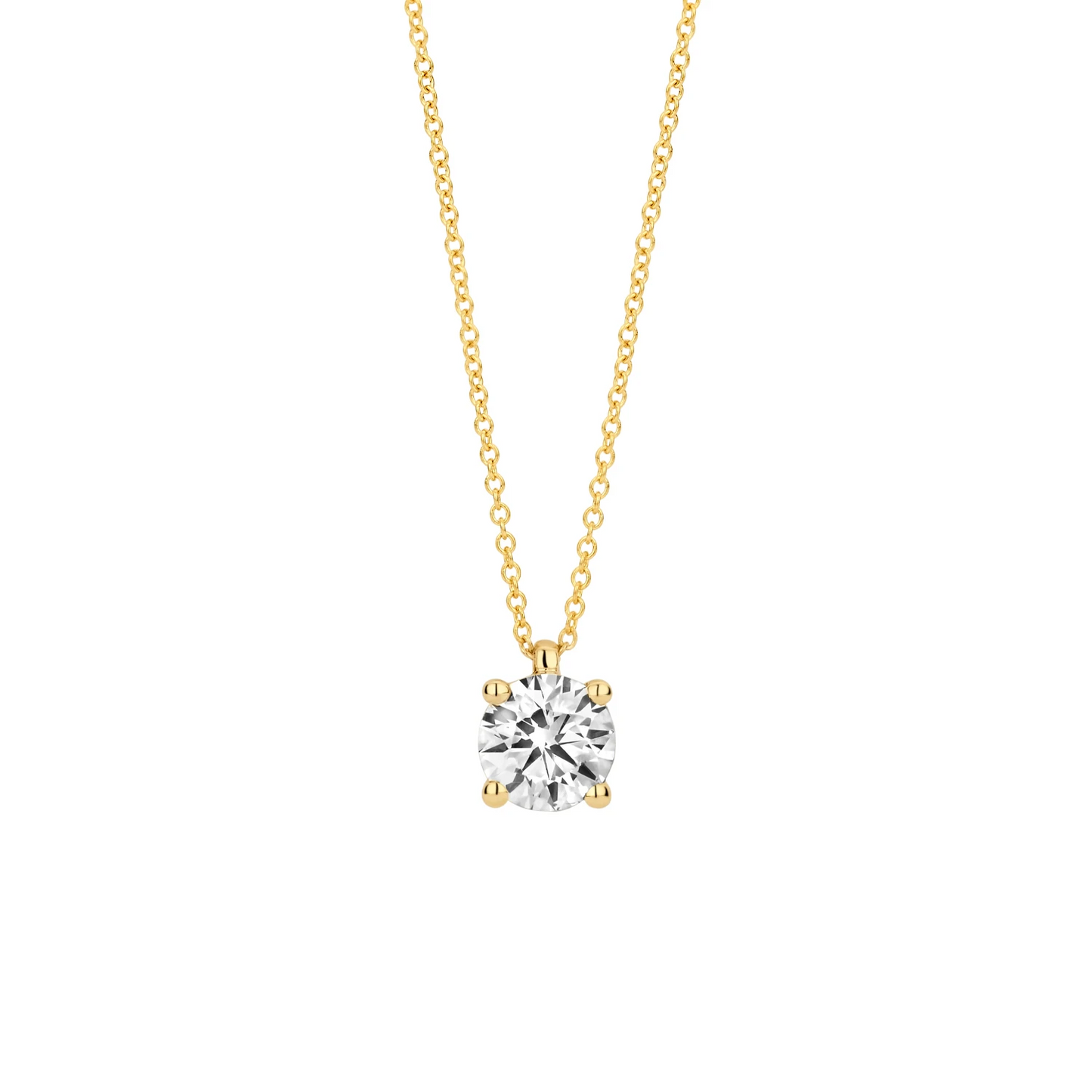 Collier Geelgoud 14k met lab grown diamant