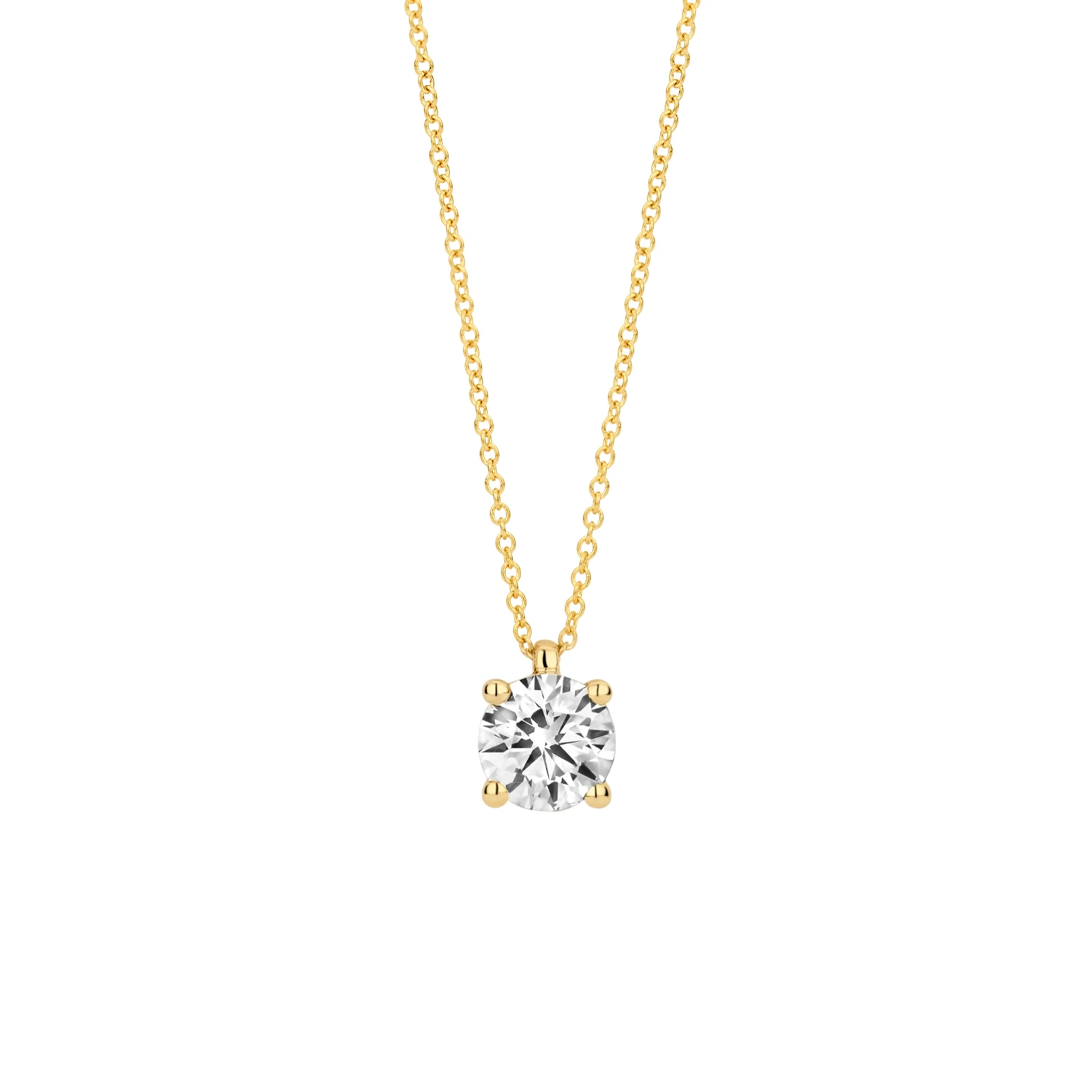 Collier Geelgoud 14k met lab grown diamant