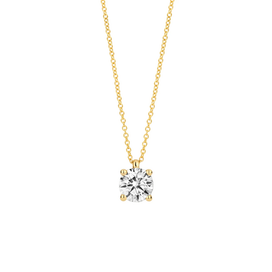 Collier Geelgoud 14k met lab grown diamant