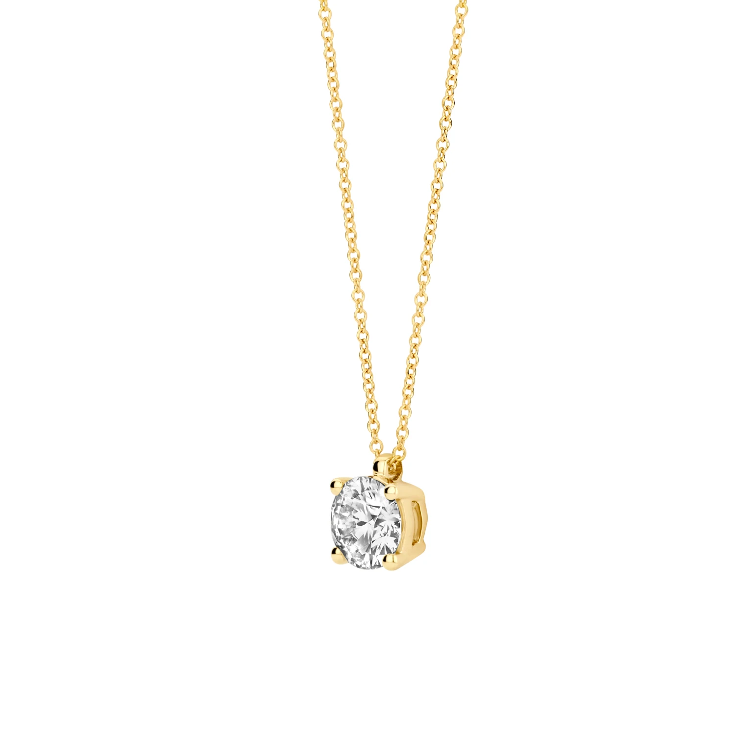 Collier Geelgoud 14k met lab grown diamant